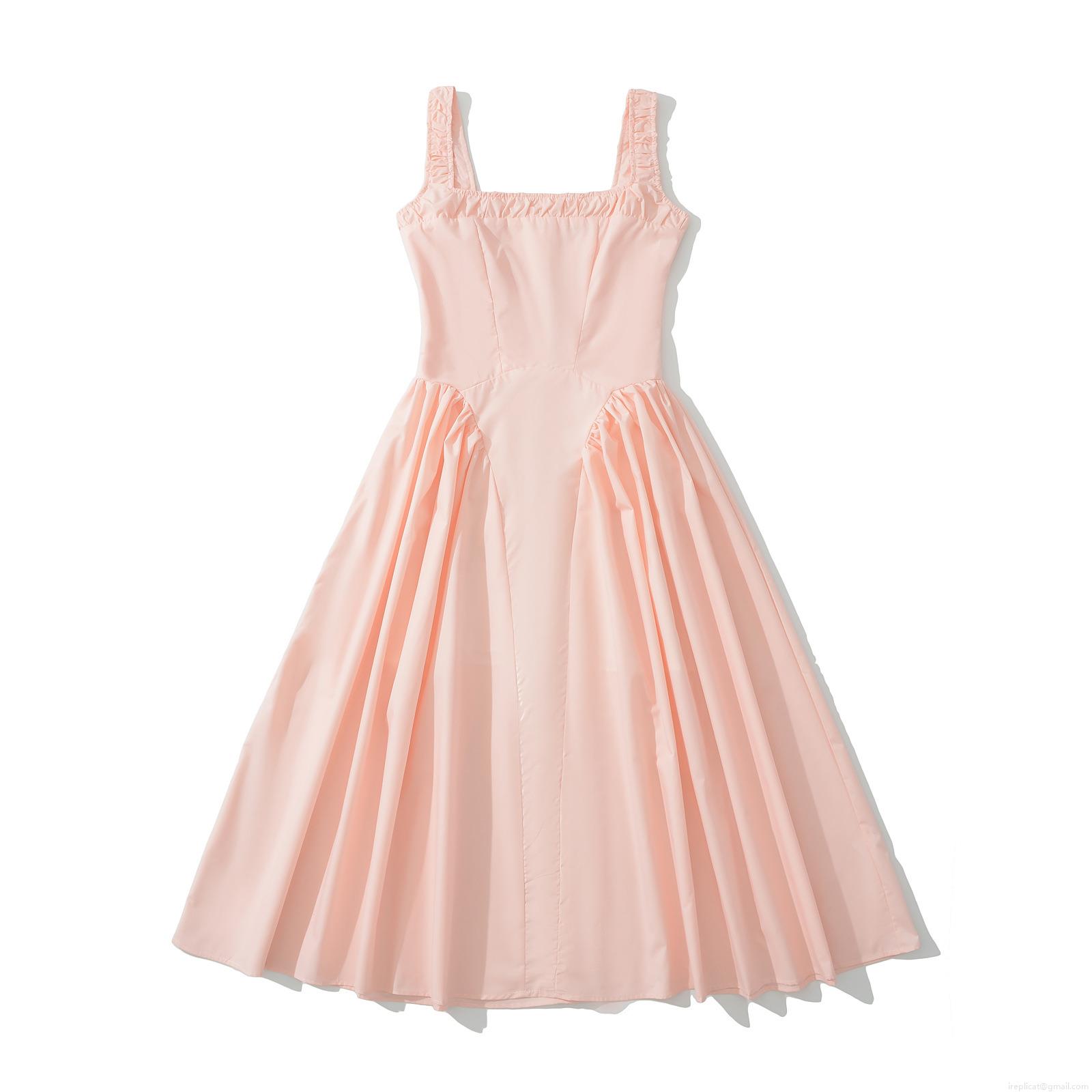 French Retro Cotton Square Neck Midi Dress Summer Elegant Pleated Flare Hem Sleeveless Sun Dress For Women Casual Vacation Dating Chic Solid Color Slip Dress French Retro Cotton Square Neck Midi Dress Summer Elegant Pleated Flare Hem Sleeveless Sun Dress For Women Casual Vacation Dating Chic Solid Color Slip Dress