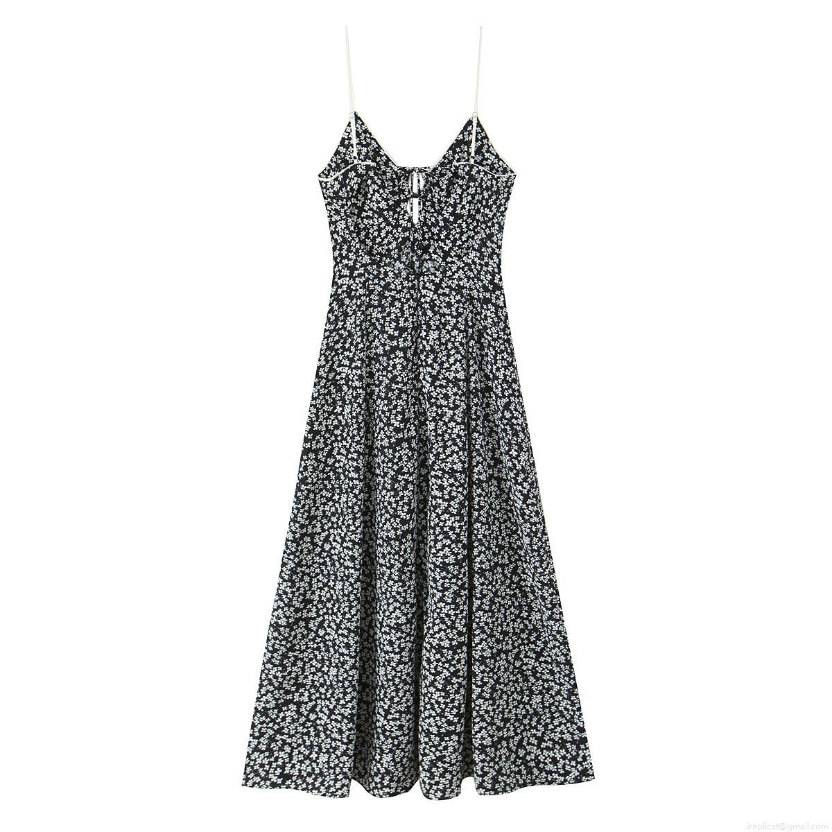 Women\'s Sexy Floral Midi Cami Dress Backless V-Neck A-Line Polyester Street Style Tie-Front Cutout Evening Party Vacation Sundress