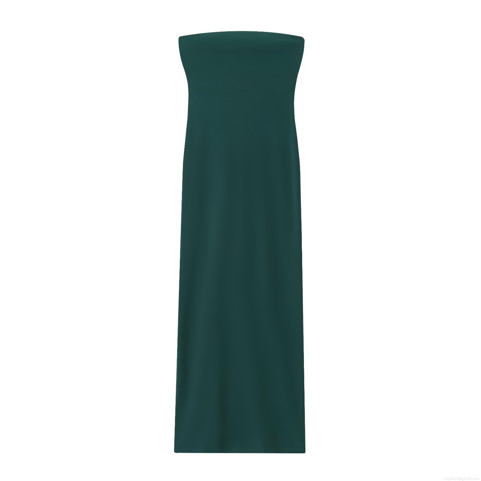 Women's Dark Green Tube Top Midi Dress Sexy Off Shoulder Bodycon Backless Split Hem Dress For Evening Party Club Night Out Summer Autumn Streetwear Women's Dark Green Tube Top Midi Dress Sexy Off Shoulder Bodycon Backless Split Hem Dress For Evening Party Club Night Out Summer Autumn Streetwear