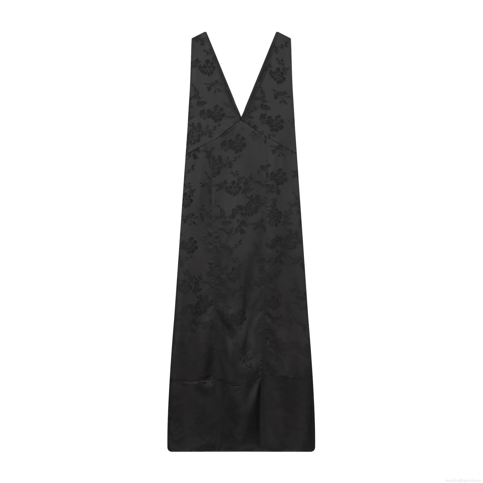 Women Sexy V-Neck Jacquard Sleeveless Maxi Dress Elegant Slim Fit Polyester Spandex Floral Texture Spaghetti Strap Evening Party Dress Women Sexy V-Neck Jacquard Sleeveless Maxi Dress Elegant Slim Fit Polyester Spandex Floral Texture Spaghetti Strap Evening Party Dress
