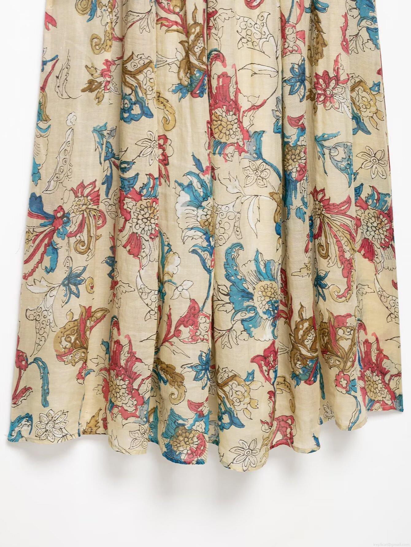 Women\'s Off-Shoulder Floral Print Midi Dress Ramie Polyester Blend Puff Sleeve A-Line Bohemian Resort Style Summer Dress for Vacation