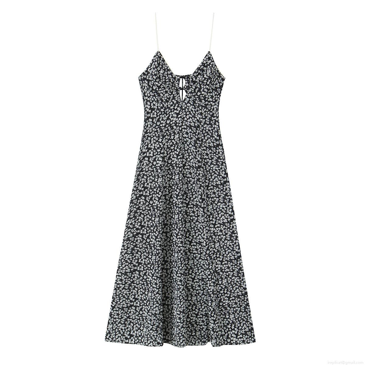 Women's Sexy Floral Print Spaghetti Strap Midi Dress Summer Polyester Spandex V Neck Hollow Out Tie Front A-Line Sundress For Vacation Party Women's Sexy Floral Print Spaghetti Strap Midi Dress Summer Polyester Spandex V Neck Hollow Out Tie Front A-Line Sundress For Vacation Party