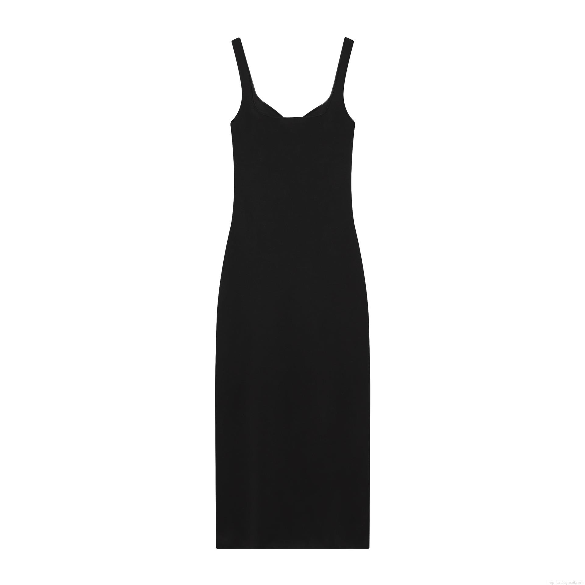 Women\'s Sexy Slim Fit Black Camisole Midi Dress With Daisy Embroidery And Pearl Detail Elegant Elastic Ribbed Knitted Party Evening Dress