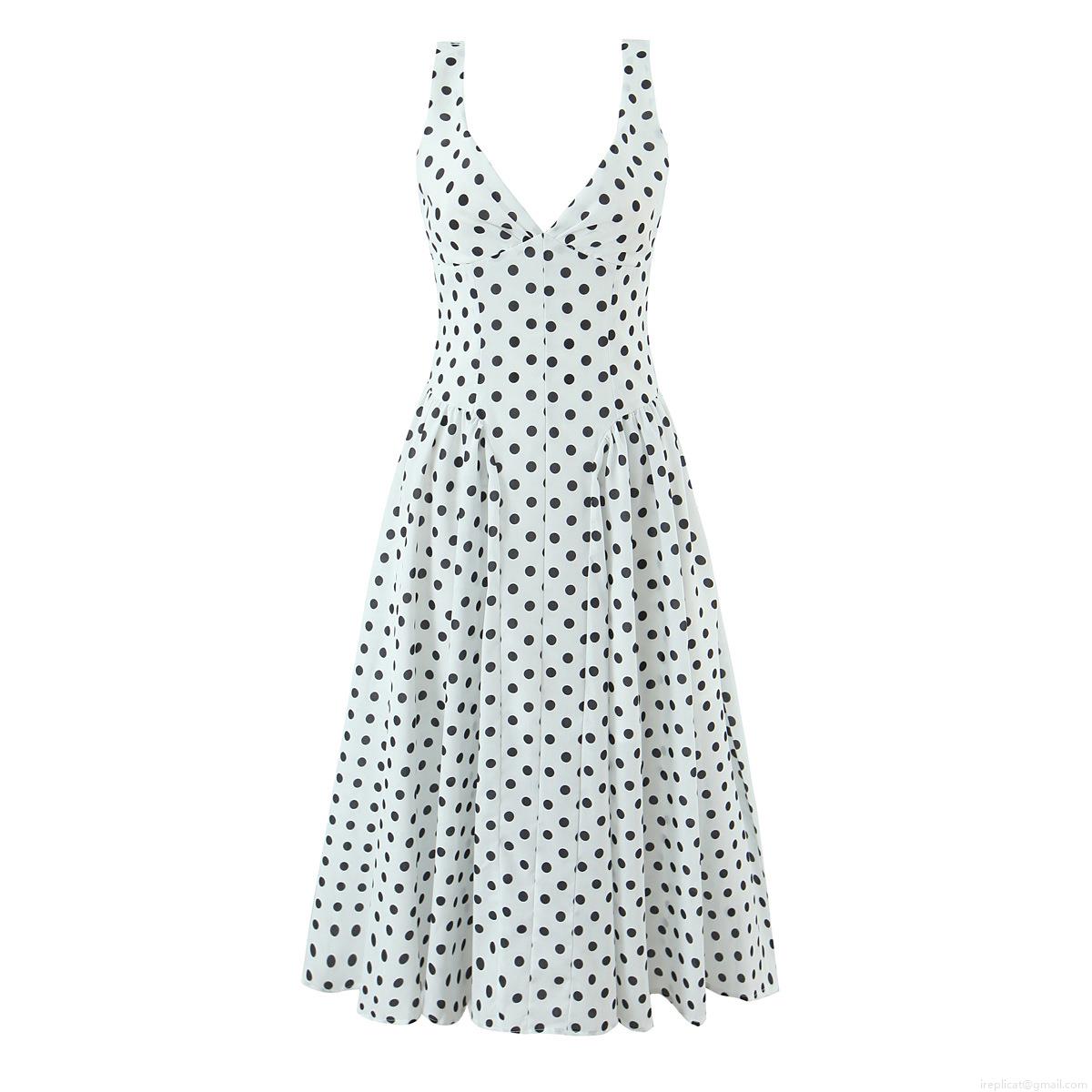 Women's V-Neck Polka Dot Sleeveless Midi Dress Elegant High Waist A-Line Retro Summer Party Beach Sun Dress Lightweight Breathable Strappy Dress Women's V-Neck Polka Dot Sleeveless Midi Dress Elegant High Waist A-Line Retro Summer Party Beach Sun Dress Lightweight Breathable Strappy Dress