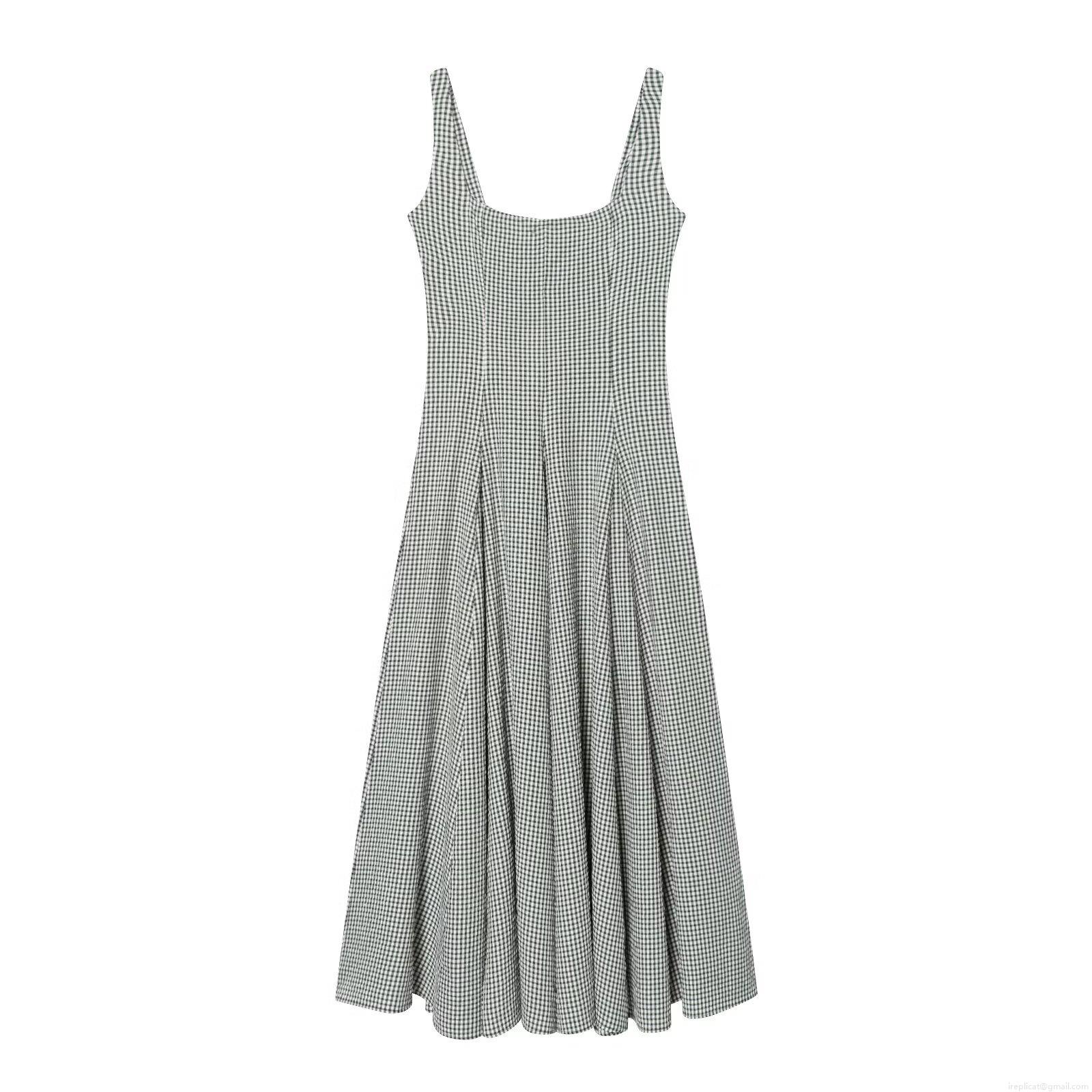 Women's Vintage Gingham Seersucker Midi Dress Square Neck Sleeveless A-Line Retro High Waist Party Sundress Women's Vintage Gingham Seersucker Midi Dress Square Neck Sleeveless A-Line Retro High Waist Party Sundress