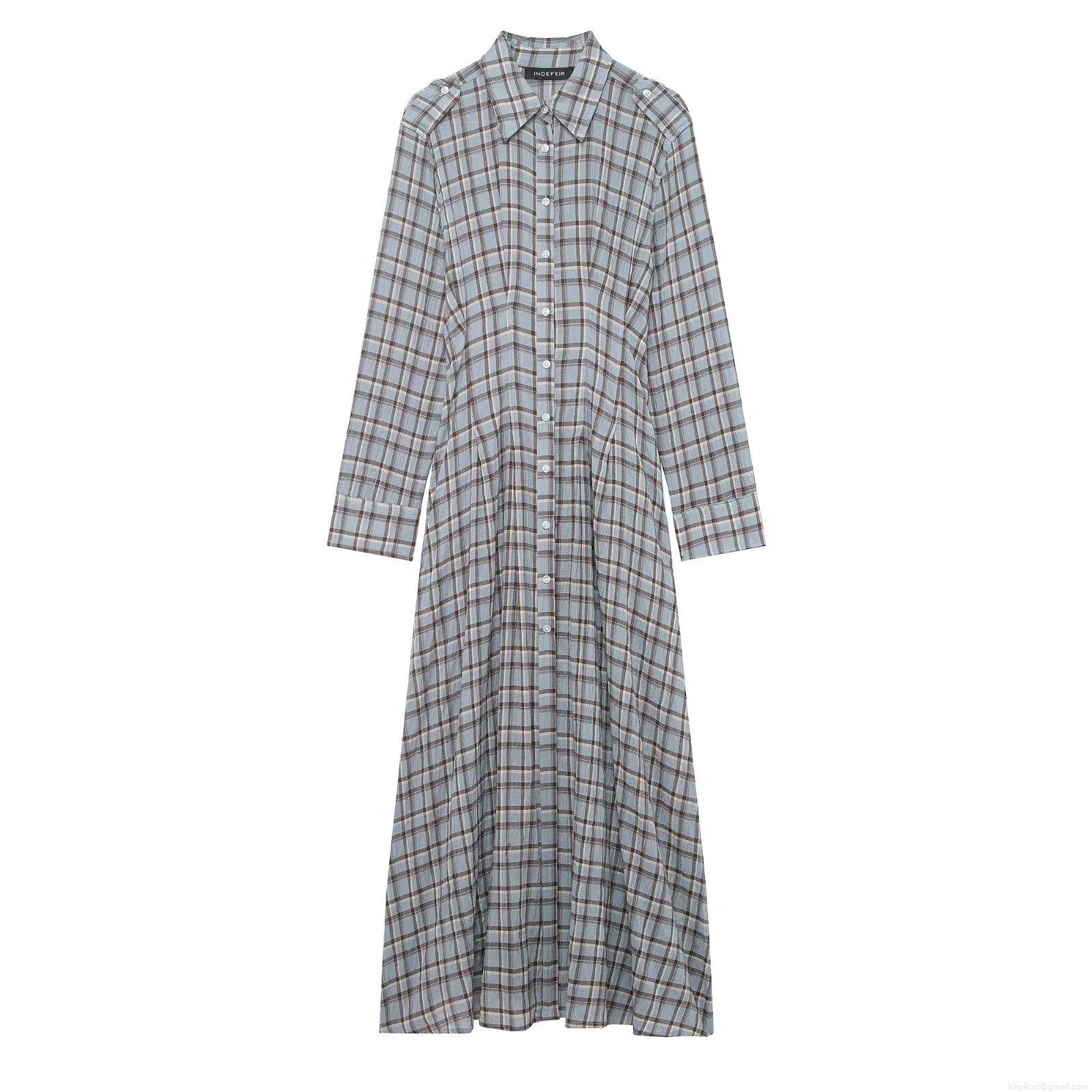 Women Classic Plaid Shirt Dress Long Sleeve Button Down Turn-down Collar Maxi Dress with Shoulder Epaulets Autumn Casual A-line Long Dress Women Classic Plaid Shirt Dress Long Sleeve Button Down Turn-down Collar Maxi Dress with Shoulder Epaulets Autumn Casual A-line Long Dress