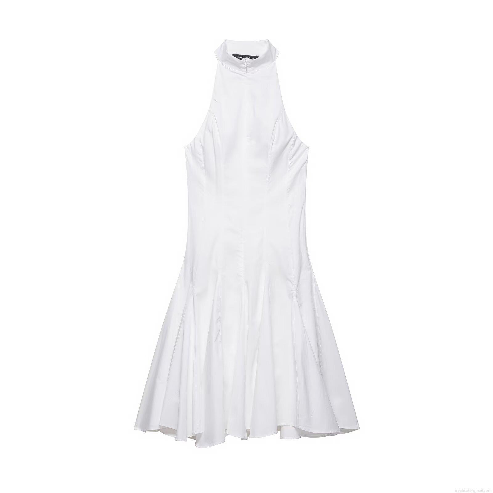 Women's Sexy Halter Neck Midi Dress Sleeveless Backless High Waist Pleated A-Line Elastic Polyester Blend Summer Party Vacation Club Elegant Solid Color Dress Women's Sexy Halter Neck Midi Dress Sleeveless Backless High Waist Pleated A-Line Elastic Polyester Blend Summer Party Vacation Club Elegant Solid Color Dress
