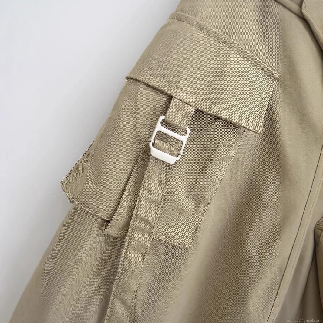 Women\'s High Waist Cargo Midi Skirt Khaki A-Line Workwear Skirt With Large Flap Pockets And Metal Buckles Elegant Commute Streetwear Skirt