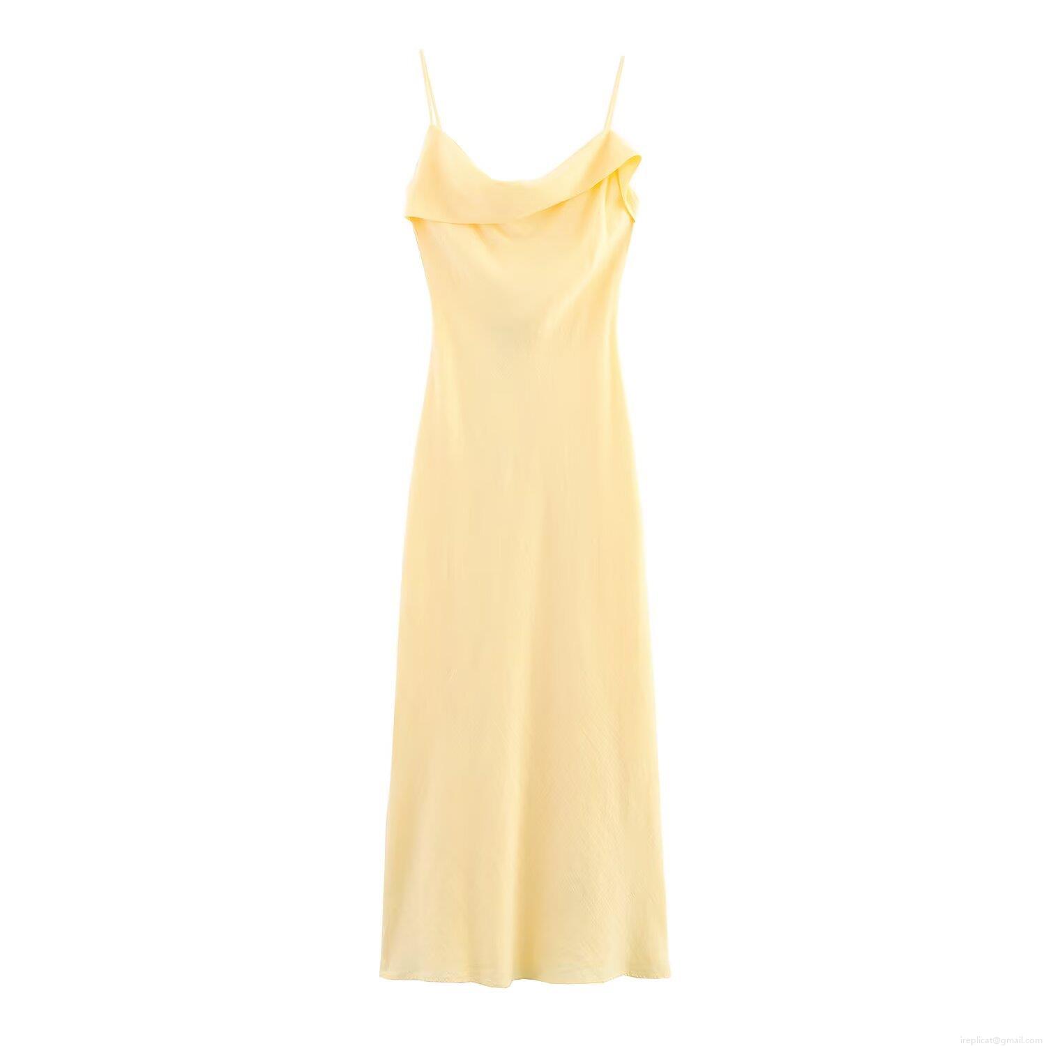 Women Elegant Midi Slip Dress Cowl Neck Backless Lace Up Polyester Ramie Blend Solid Color Evening Party Summer Vacation Socialite Style Dress Women Elegant Midi Slip Dress Cowl Neck Backless Lace Up Polyester Ramie Blend Solid Color Evening Party Summer Vacation Socialite Style Dress