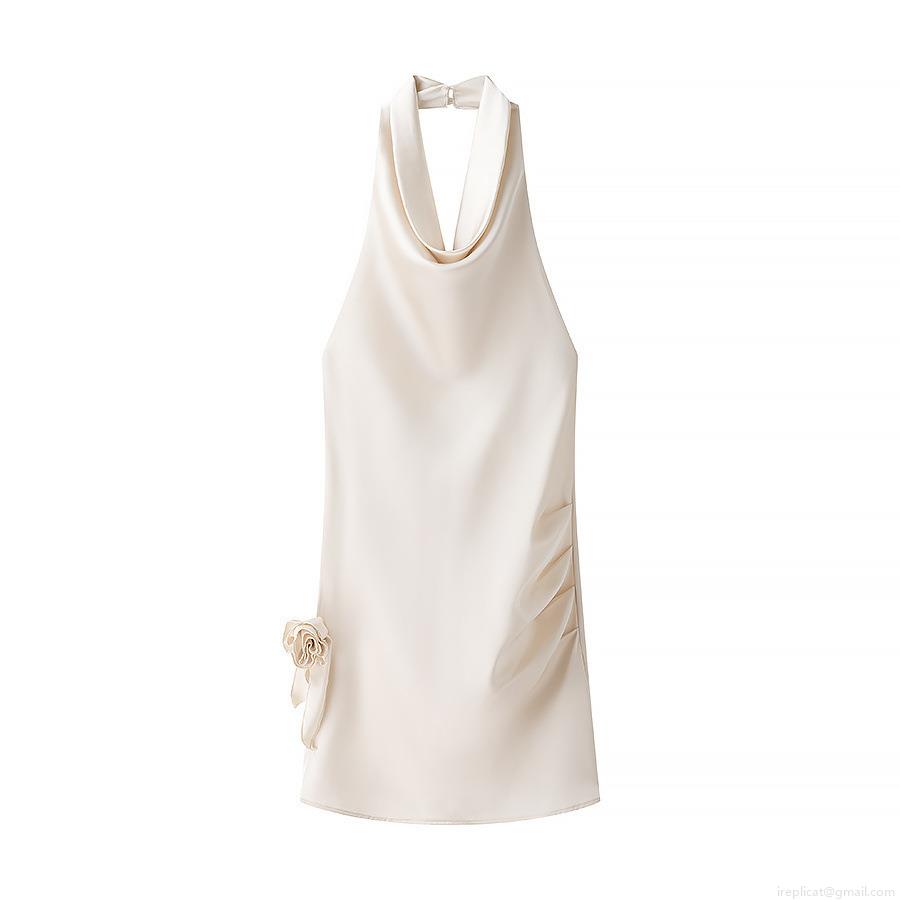 Elegant Women Satin Halter Midi Dress Sexy V Neck 3D Flower Decoration Sleeveless Backless Party Dress Solid Champagne Polyester Evening Dress Elegant Women Satin Halter Midi Dress Sexy V Neck 3D Flower Decoration Sleeveless Backless Party Dress Solid Champagne Polyester Evening Dress