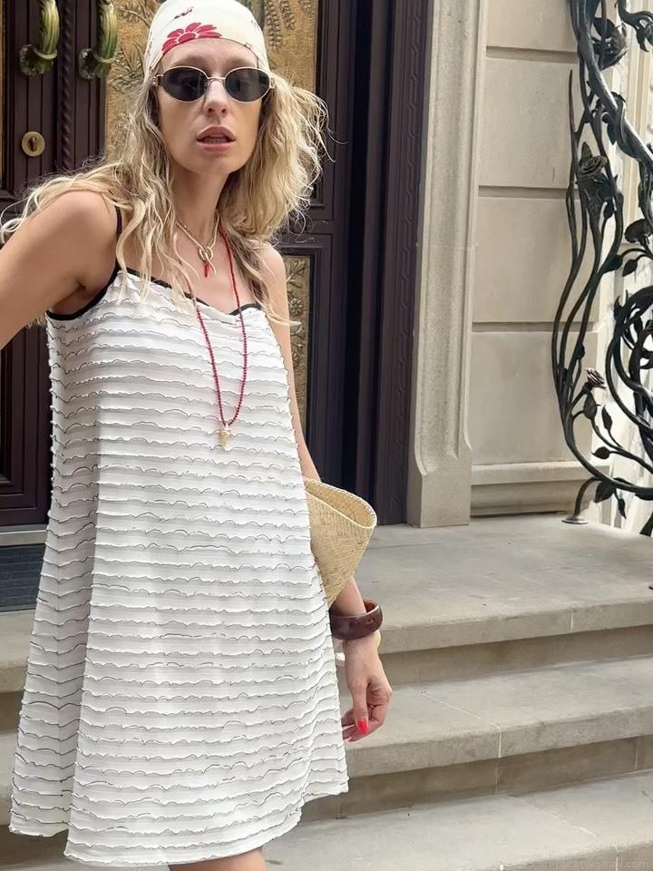 Women\'s Sexy Spaghetti Strap Midi Dress Sleeveless Backless Ruffle Textured Bodycon Cami Dress For Summer Vacation Beach Party Cotton Blend