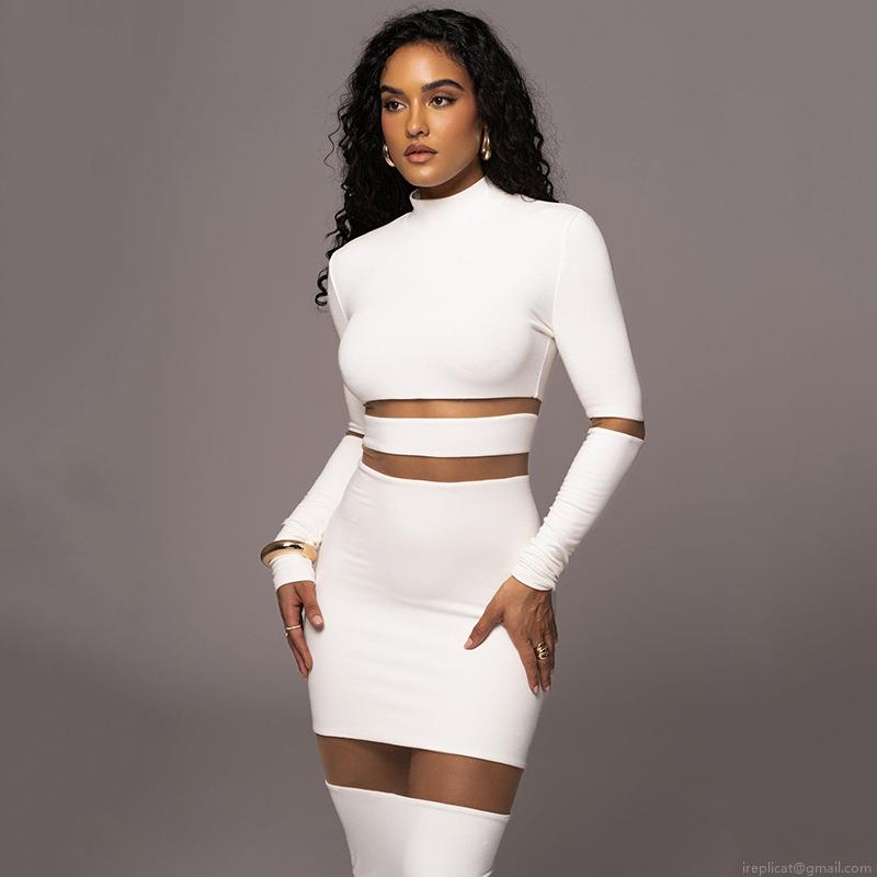 Women Sexy Mesh Patchwork Long Sleeve Midi Dress Mock Neck See Through Perspective Bodycon High Waist Slim Fit Elegant Club Party Gown For Lady Women Sexy Mesh Patchwork Long Sleeve Midi Dress Mock Neck See Through Perspective Bodycon High Waist Slim Fit Elegant Club Party Gown For Lady