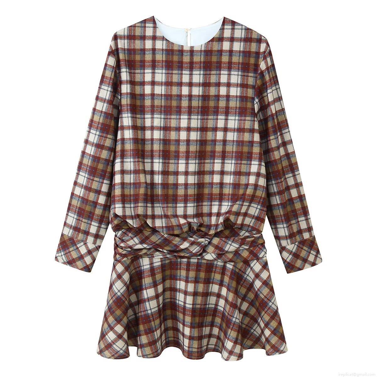 Women's Plaid Long Sleeve Midi Dress Cotton Polyester Round Neck Knot Waist Ruffle Hem Vintage Mori Style Casual Daily Dress Women's Plaid Long Sleeve Midi Dress Cotton Polyester Round Neck Knot Waist Ruffle Hem Vintage Mori Style Casual Daily Dress