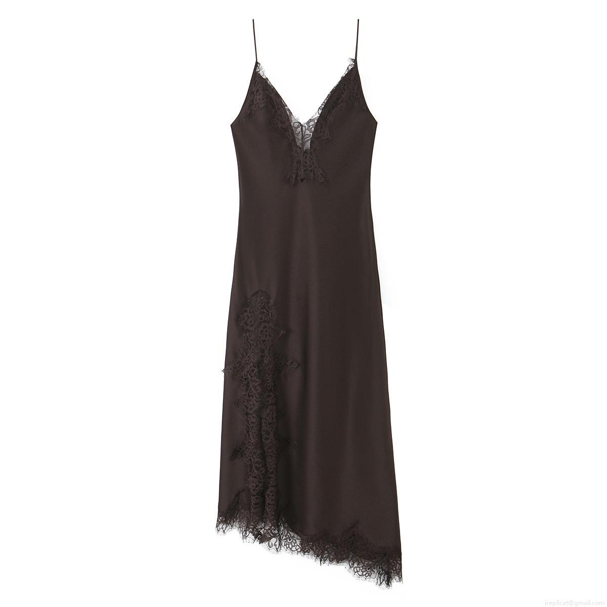 Women's Sexy Deep V Neck Lace Trim Satin Slip Dress Slim Fit Midi Dress Elegant Coffee Sleeveless Backless Dress For Party Clubwear Streetwear Women's Sexy Deep V Neck Lace Trim Satin Slip Dress Slim Fit Midi Dress Elegant Coffee Sleeveless Backless Dress For Party Clubwear Streetwear
