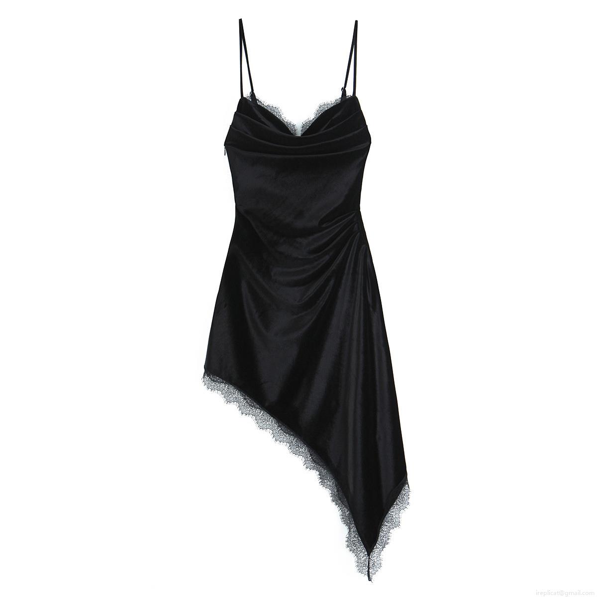 Women's Asymmetric Satin Dress Sexy Lace Trim V-Neck Backless Ruched Bodycon Midi Dress For Party Dating Clubwear Sleeveless Spaghetti Strap Gown Women's Asymmetric Satin Dress Sexy Lace Trim V-Neck Backless Ruched Bodycon Midi Dress For Party Dating Clubwear Sleeveless Spaghetti Strap Gown