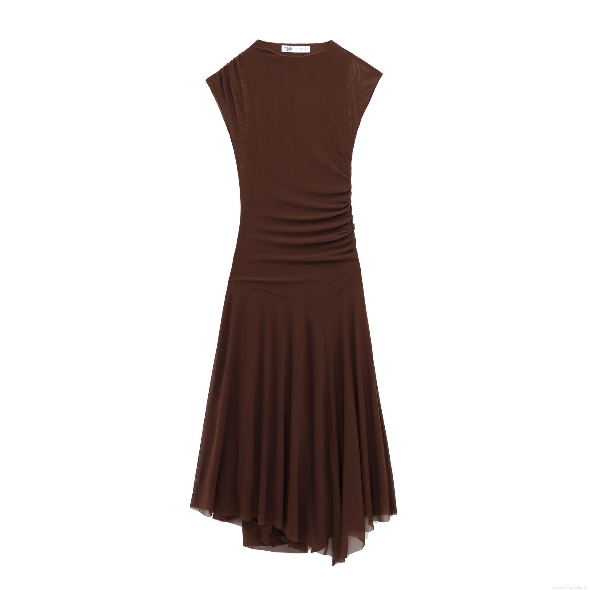Women's Mesh Sleeveless Midi Dress Irregular Hem Ruched Bodycon Dress Elegant Tie-dye Printed Summer Party Clubwear Streetwear For Ladies Women's Mesh Sleeveless Midi Dress Irregular Hem Ruched Bodycon Dress Elegant Tie-dye Printed Summer Party Clubwear Streetwear For Ladies
