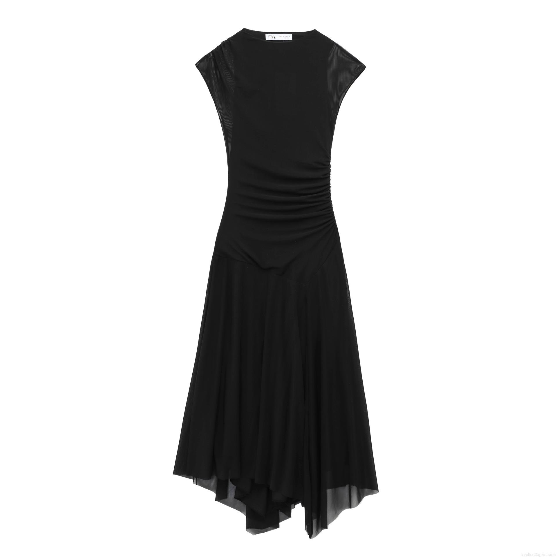 Women\'s Mesh Sleeveless Midi Dress Irregular Hem Ruched Bodycon Dress Elegant Tie-dye Printed Summer Party Clubwear Streetwear For Ladies