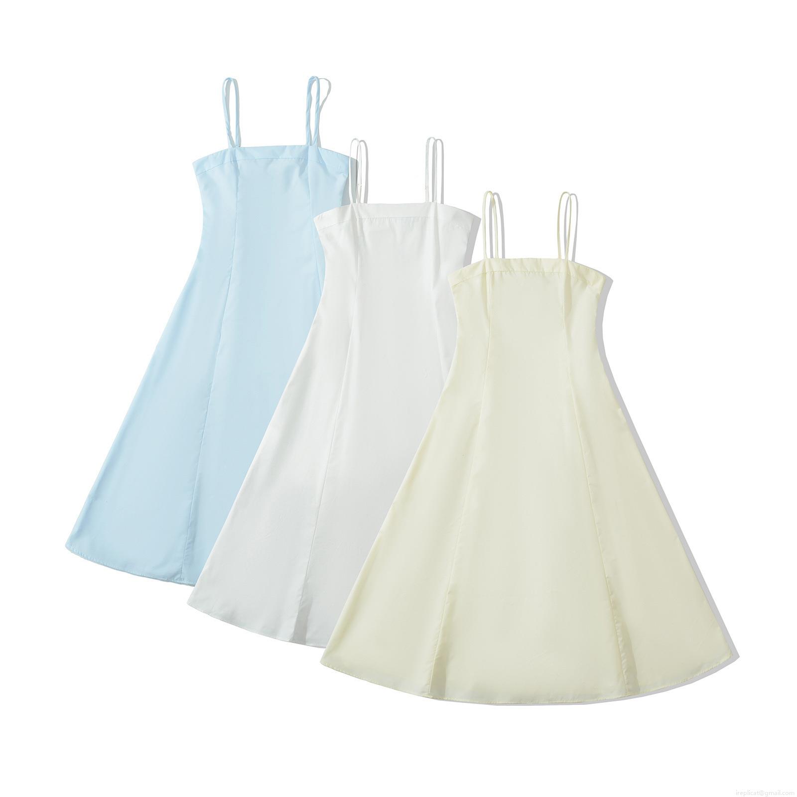 Women Spaghetti Strap Dress Summer Backless A-Line Midi Dress Sexy Slim Fit Polyester Blend Beach Vacation Party Dress Women Spaghetti Strap Dress Summer Backless A-Line Midi Dress Sexy Slim Fit Polyester Blend Beach Vacation Party Dress