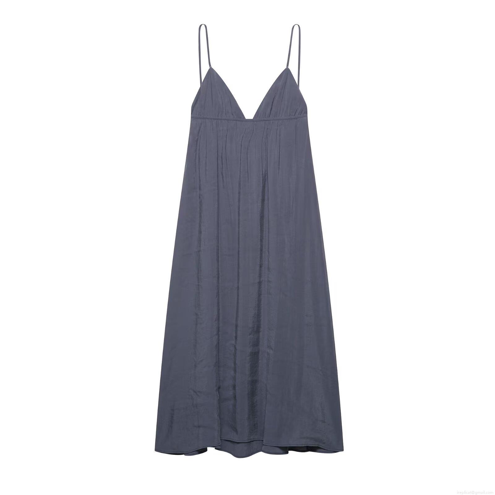 Women Elegant Backless Spaghetti Strap Midi Dress Sexy V Neck Lace Up Ruched Satin Polyester A-Line Solid Color Summer Party Club Evening Vacation Dress Women Elegant Backless Spaghetti Strap Midi Dress Sexy V Neck Lace Up Ruched Satin Polyester A-Line Solid Color Summer Party Club Evening Vacation Dress
