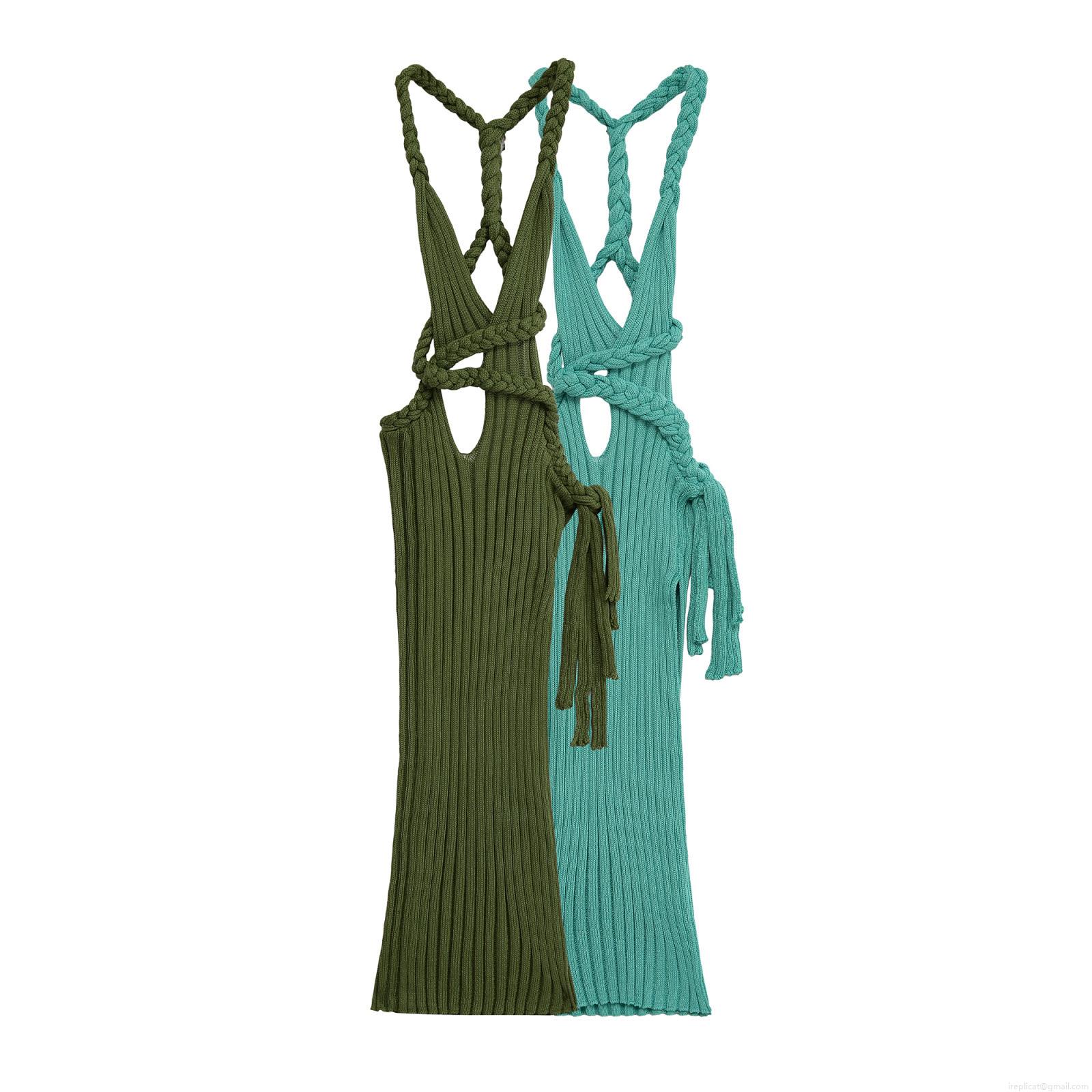 Women Sexy Backless Halter Knit Midi Dress Ribbed Cut Out Bodycon Fringe Dress Summer Emerald Green Sleeveless Bohemian Beach Party Dress Women Sexy Backless Halter Knit Midi Dress Ribbed Cut Out Bodycon Fringe Dress Summer Emerald Green Sleeveless Bohemian Beach Party Dress