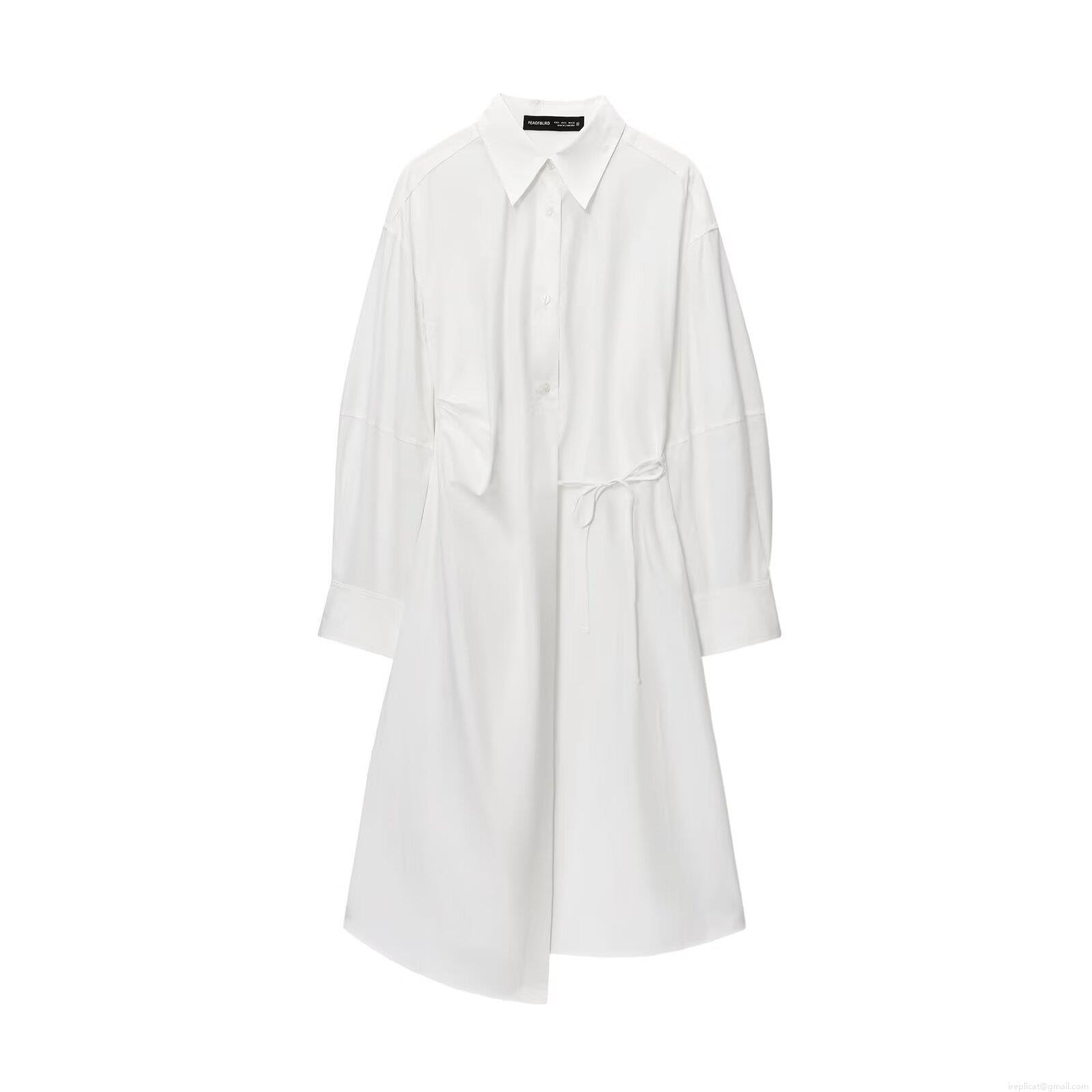 Women Long Sleeve Shirt Dress Cotton Blend Waist Tie Asymmetric Hem Single Breasted Midi Dress Casual Street Style Elegant Autumn Outfits Women Long Sleeve Shirt Dress Cotton Blend Waist Tie Asymmetric Hem Single Breasted Midi Dress Casual Street Style Elegant Autumn Outfits