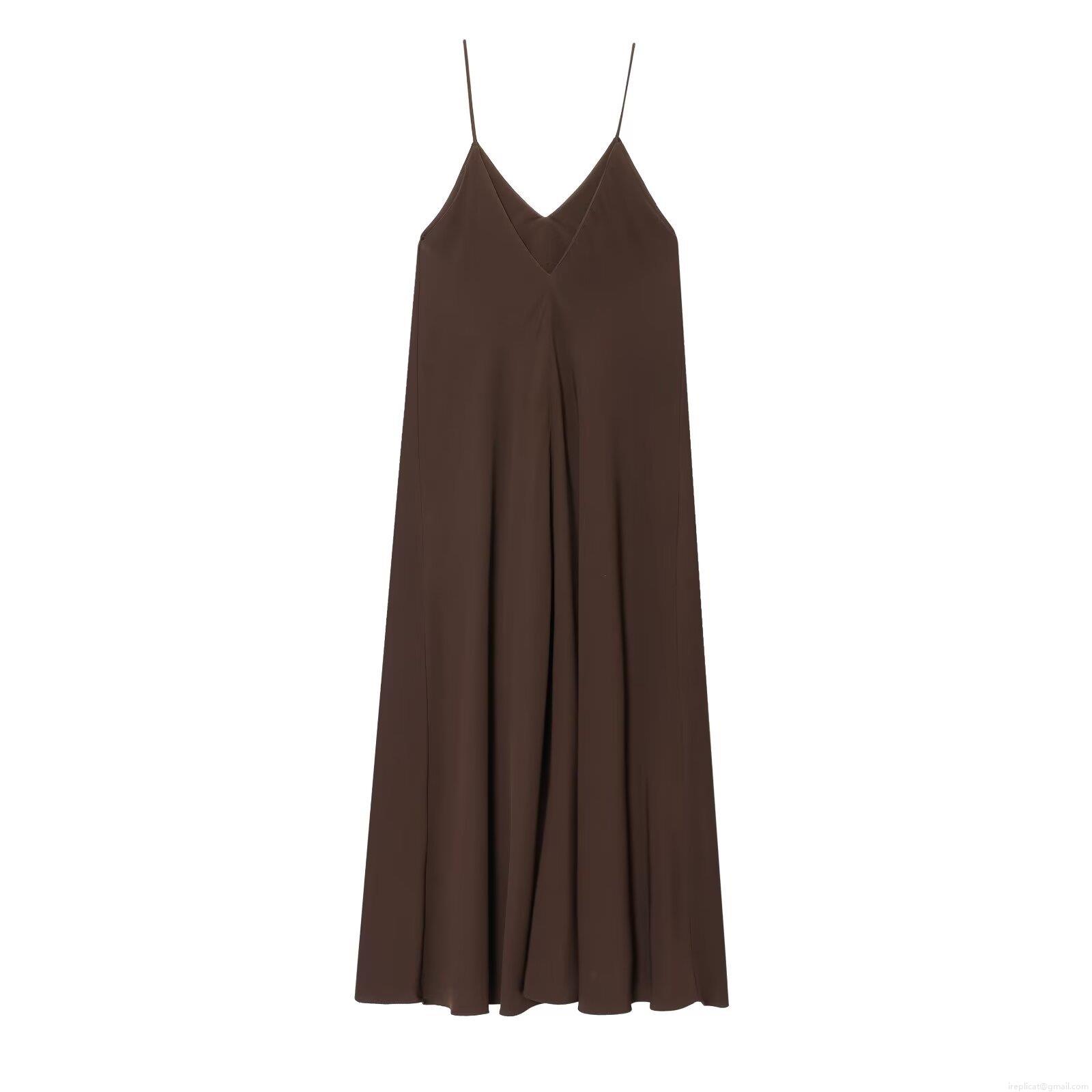 Women\'s V-Neck Sleeveless Spaghetti Strap Camisole Dress Elegant Satin Polyester Solid Color Midi Long Dress For Party Clubwear Streetwear