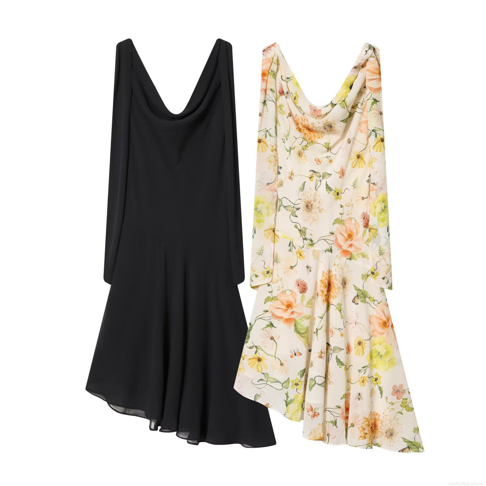 Women's Sexy Floral Print Cowl Neck Sleeveless Slip Dress Irregular Hem Mid-Length Polyester Spandex Party Dress For Dating Evening Daily Wear Women's Sexy Floral Print Cowl Neck Sleeveless Slip Dress Irregular Hem Mid-Length Polyester Spandex Party Dress For Dating Evening Daily Wear