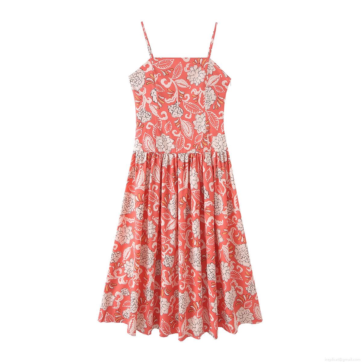 Women's Summer Floral Print Backless Cami Dress 100% Polyester Spaghetti Strap Midi A-Line Dress For Vacation Beach Party Sexy Elegant Sundress Women's Summer Floral Print Backless Cami Dress 100% Polyester Spaghetti Strap Midi A-Line Dress For Vacation Beach Party Sexy Elegant Sundress
