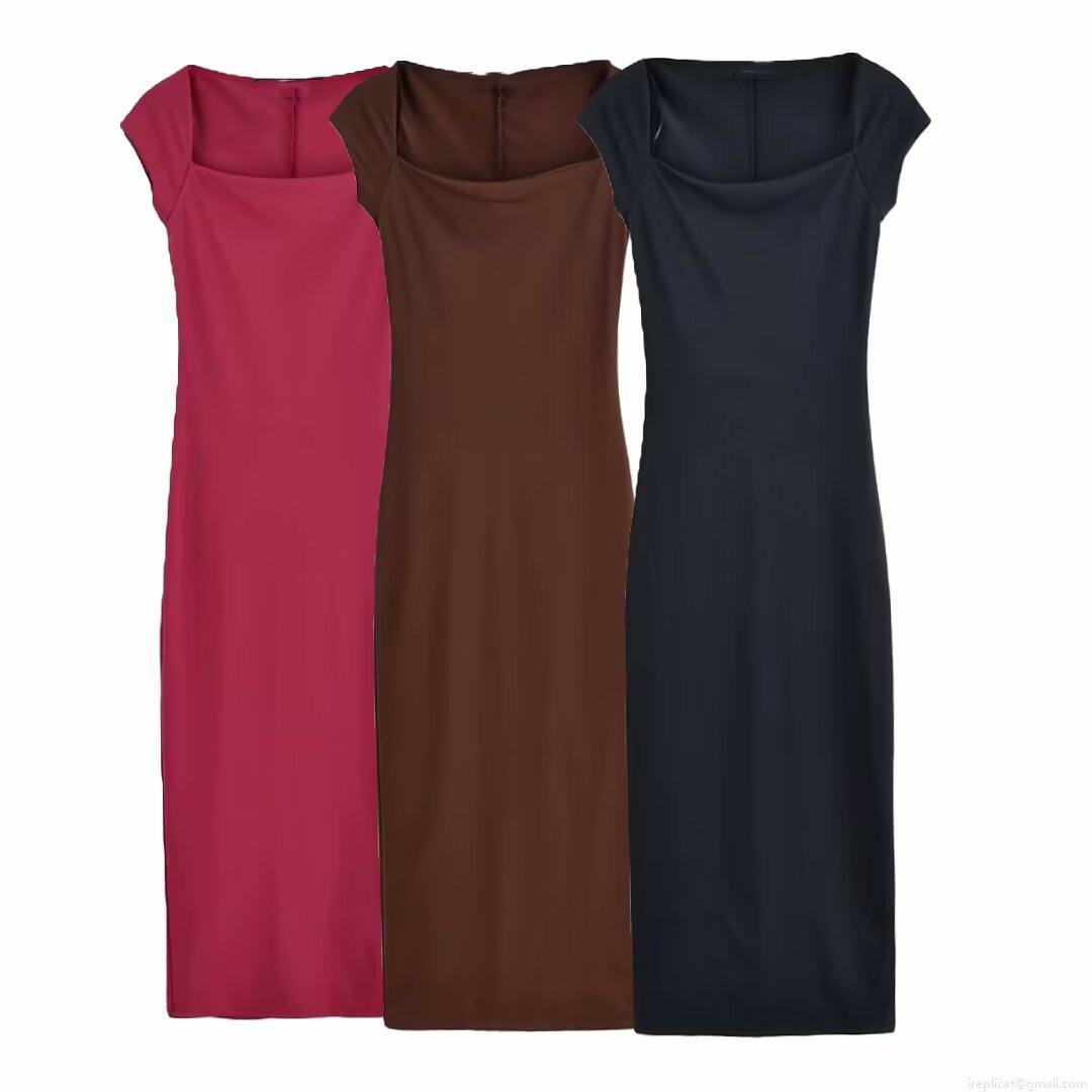 Women Square Neck Bodycon Midi Dress Elegant Slim Fit Sleeveless Solid Color Stretch Knit Dress For Office Party Club Cocktail Lady Chic Evening Wear Women Square Neck Bodycon Midi Dress Elegant Slim Fit Sleeveless Solid Color Stretch Knit Dress For Office Party Club Cocktail Lady Chic Evening Wear
