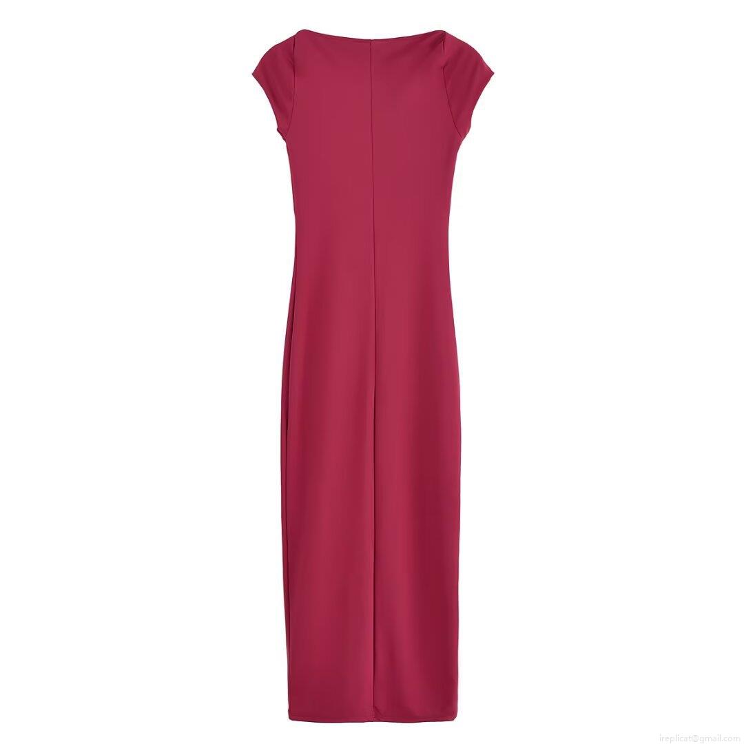 Women Square Neck Bodycon Midi Dress Elegant Slim Fit Sleeveless Solid Color Stretch Knit Dress For Office Party Club Cocktail Lady Chic Evening Wear