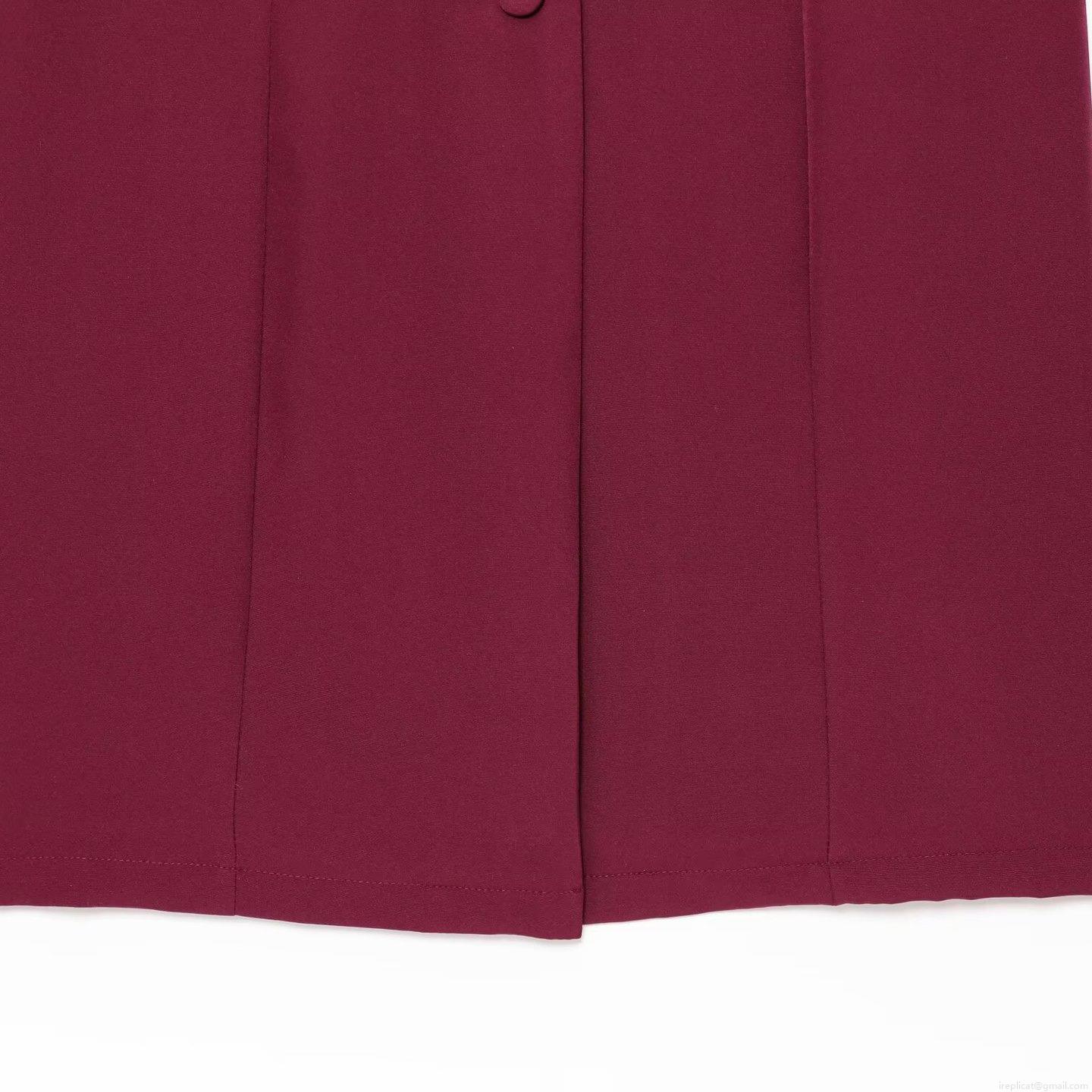 Women Elegant Sleeveless Midi Dress Round Neck Single Breasted A-Line Dress With Belt High Waist Solid Color Polyester Spandex Dress For Summer Office Party