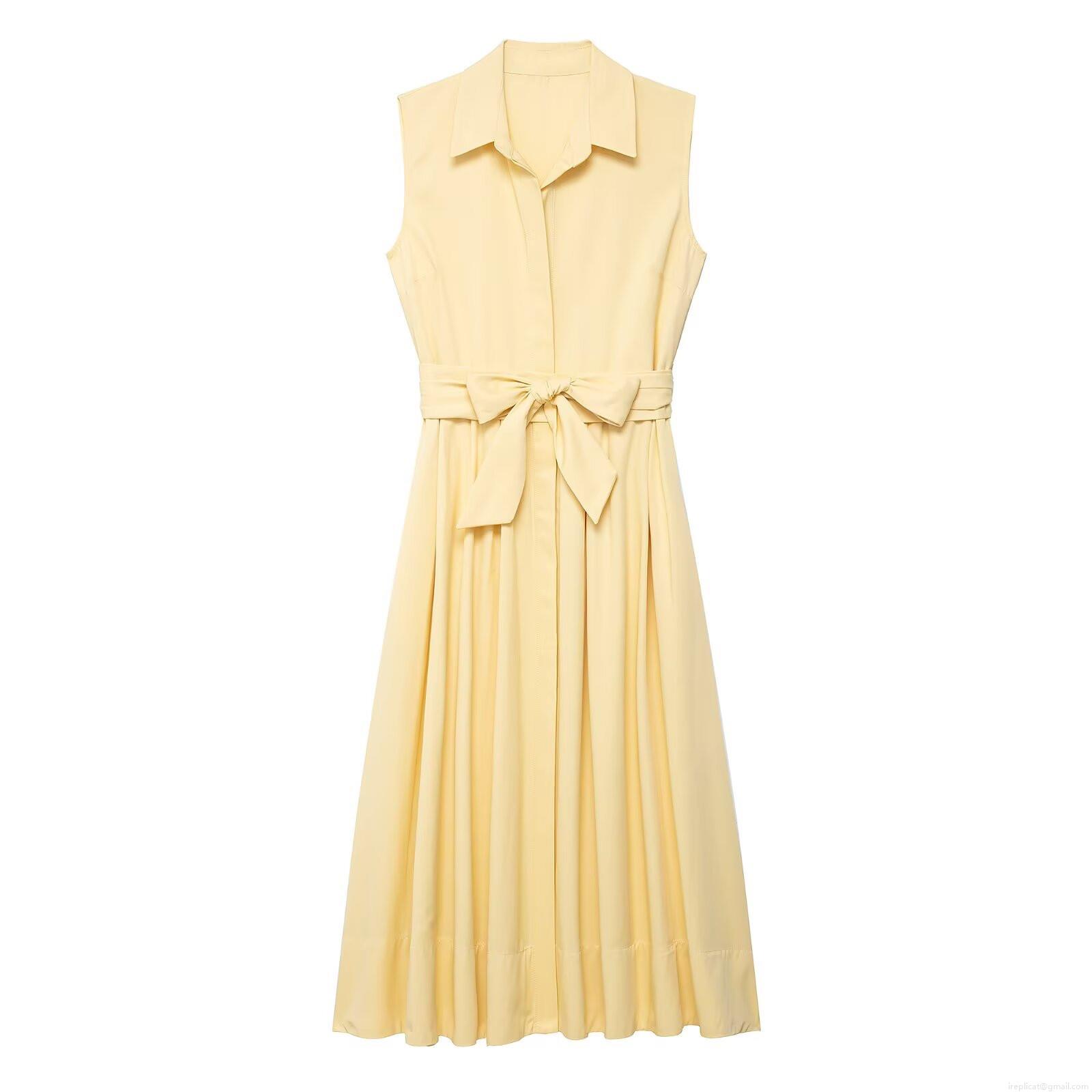 Women Sleeveless Shirt Dress Elegant Lapel Collar Tie-Waist Bow Knot Midi Dress Polyester Spandex Blend Solid Color Office Commuter Summer Dress Women Sleeveless Shirt Dress Elegant Lapel Collar Tie-Waist Bow Knot Midi Dress Polyester Spandex Blend Solid Color Office Commuter Summer Dress