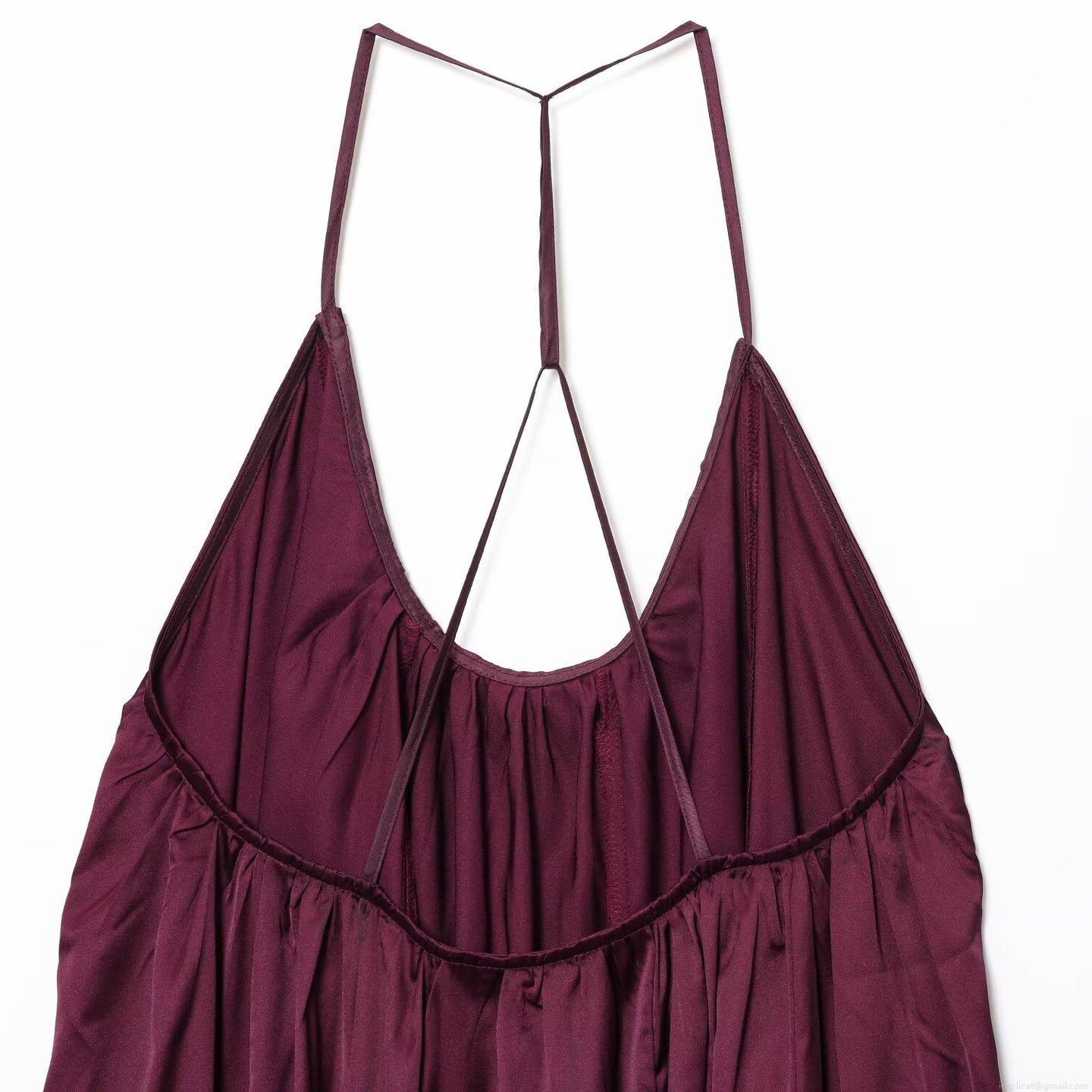 Women\'s Sexy Backless Satin Midi Dress V Neck Crossover Straps Silk Texture Elegant Party Evening Long Dress Solid Color Sleeveless Halter Cami Dress