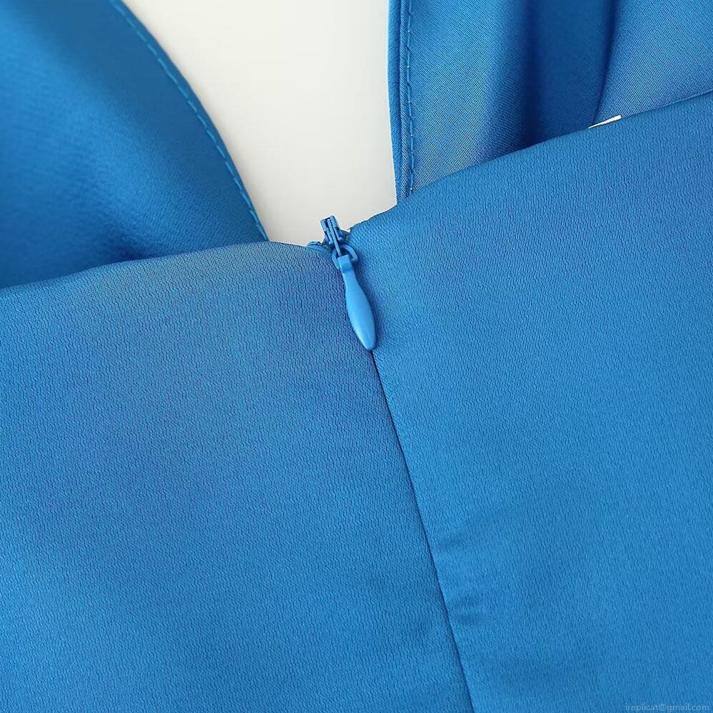 Sexy Backless V Neck Ruched Satin Cami Dress For Women Elegant Slim Fit Polyester Spandex Midi Evening Party Club Dress Summer