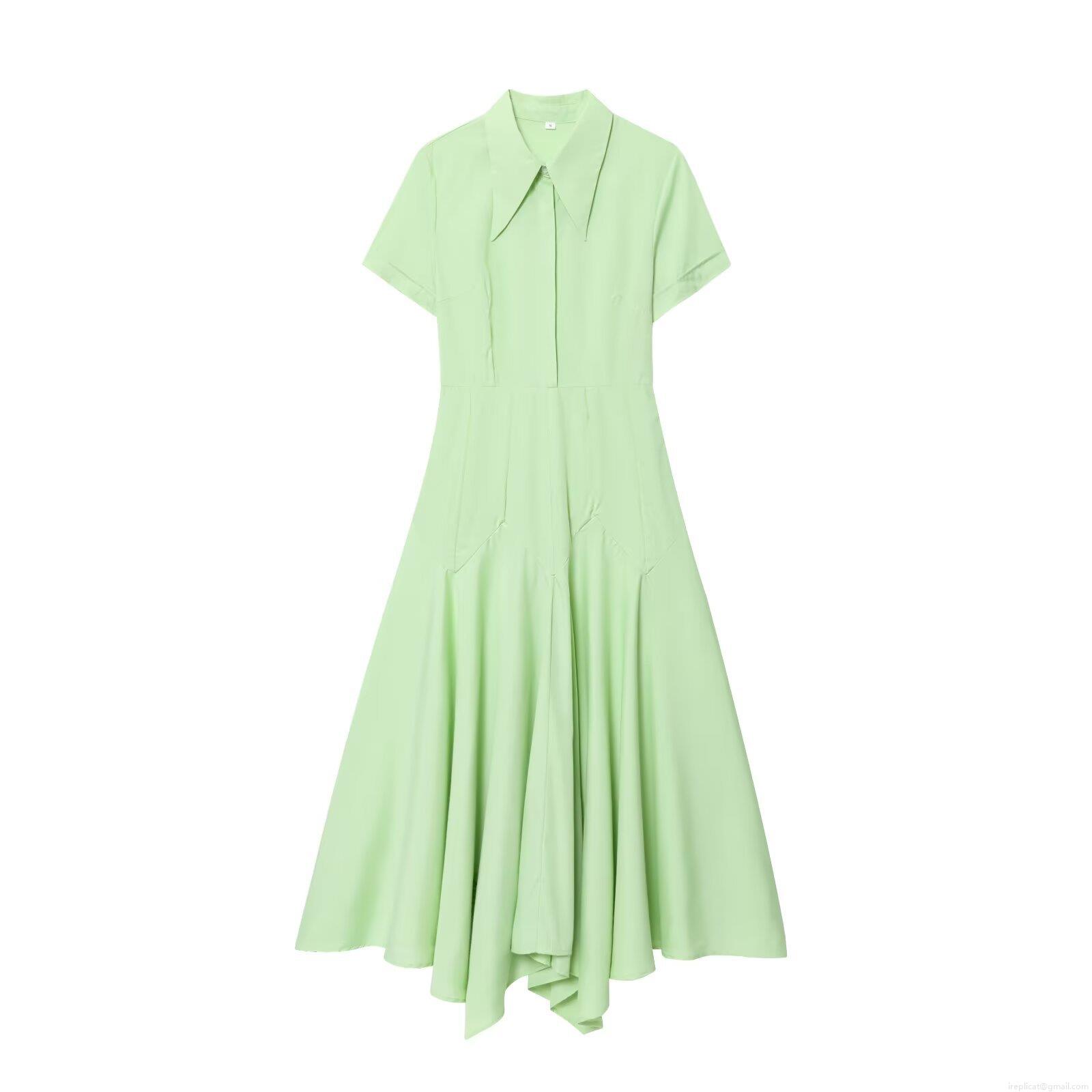 Women's Short Sleeve Midi Dress Turn-down Collar Solid Color A-line Irregular Hem Polyester Spandex Casual Commuter Elegant Fashion Clothing For Summer Autumn Women's Short Sleeve Midi Dress Turn-down Collar Solid Color A-line Irregular Hem Polyester Spandex Casual Commuter Elegant Fashion Clothing For Summer Autumn