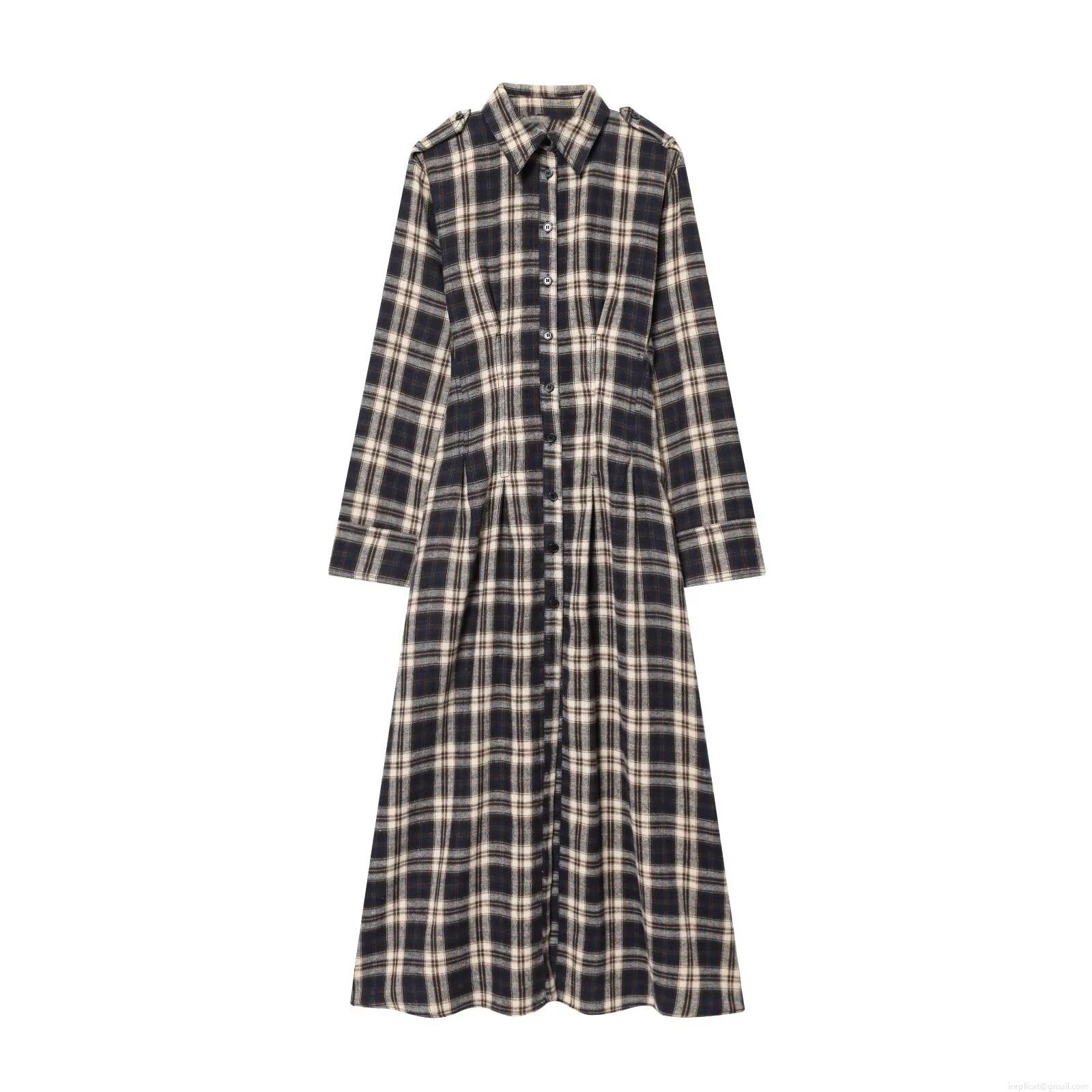 Women's Vintage Plaid Long Sleeve Midi Dress Button Down Lapel Shirt Dress Pleated A-Line Casual Dress for Winter Autumn Fashion Comfortable Gown Women's Vintage Plaid Long Sleeve Midi Dress Button Down Lapel Shirt Dress Pleated A-Line Casual Dress for Winter Autumn Fashion Comfortable Gown