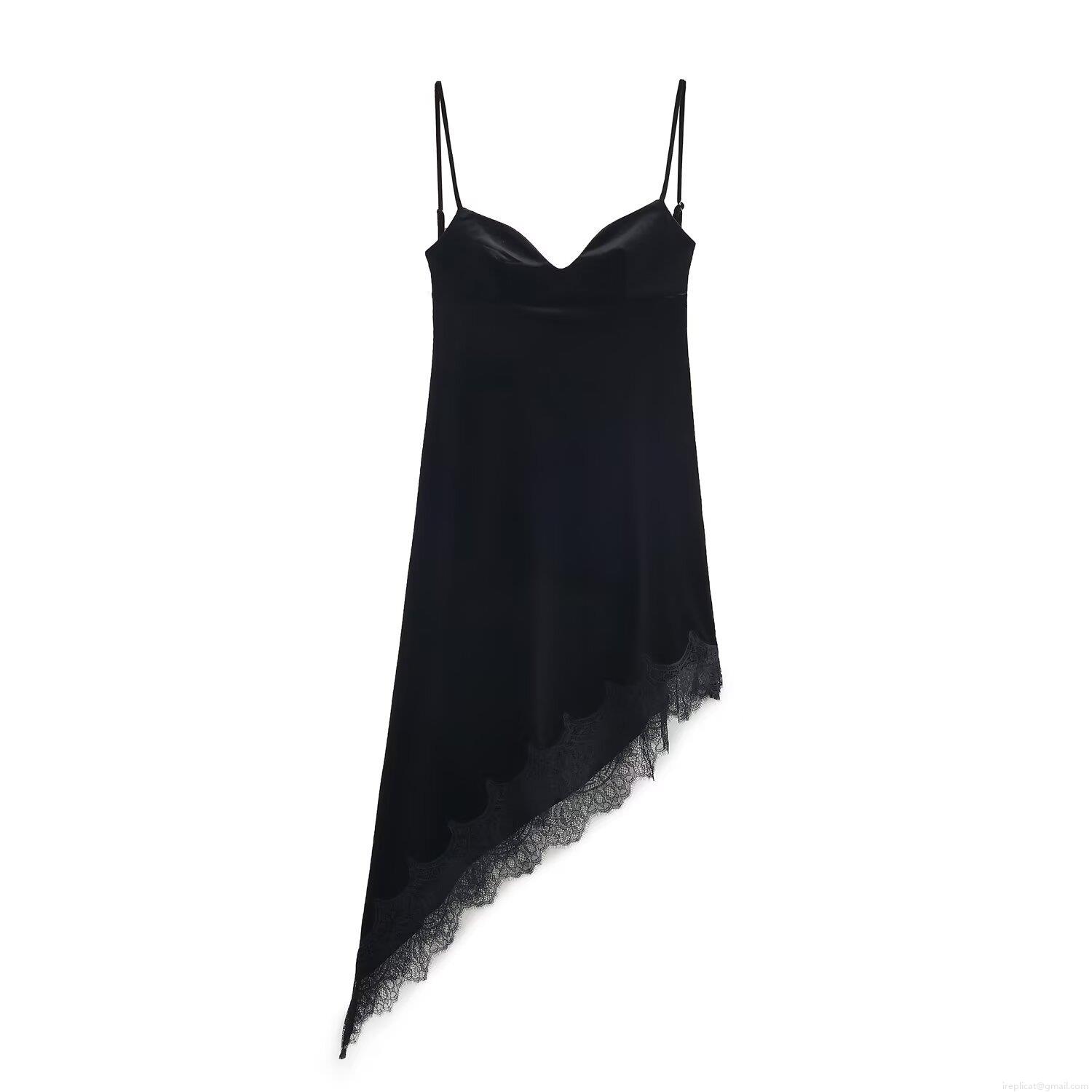 Sexy Backless Velvet Lace Midi Dress For Women V-Neck Adjustable Spaghetti Strap Irregular Hem Slim Fit Evening Party Banquet Dress Elegant Polyester Spandex Dress Sexy Backless Velvet Lace Midi Dress For Women V-Neck Adjustable Spaghetti Strap Irregular Hem Slim Fit Evening Party Banquet Dress Elegant Polyester Spandex Dress
