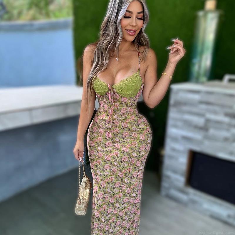 Women Sexy Floral Lace Patchwork Cami Maxi Dress Backless Lace Up V Neck Slim Fit Summer Vacation Party Club Evening Long Dress Polyester Spandex Women Sexy Floral Lace Patchwork Cami Maxi Dress Backless Lace Up V Neck Slim Fit Summer Vacation Party Club Evening Long Dress Polyester Spandex
