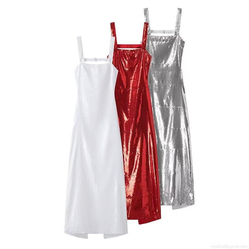 Elegant Sexy Backless Sequin Spaghetti Strap Maxi Dress High Waist Polyester Glitter Slim Fit Evening Party Wedding Guest Banquet Gown For Women Elegant Sexy Backless Sequin Spaghetti Strap Maxi Dress High Waist Polyester Glitter Slim Fit Evening Party Wedding Guest Banquet Gown For Women