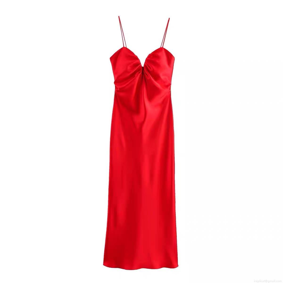Women's Sexy Satin Cami Midi Dress Deep V Neck Backless Spaghetti Strap Slim Fit Elegant Evening Party Prom Dress Red Silky Dress Women's Sexy Satin Cami Midi Dress Deep V Neck Backless Spaghetti Strap Slim Fit Elegant Evening Party Prom Dress Red Silky Dress