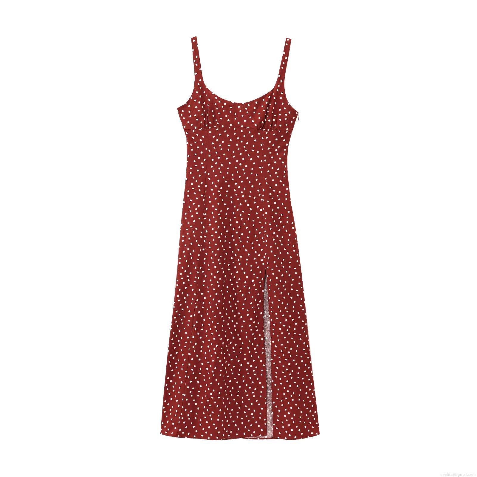 Women's Vintage Polka Dot Cami Dress Linen Blend Polyester Ruched Bust Side Slit Midi Dress Square Neck Sleeveless Dress For Party Vacation Burgundy White Dots Women's Vintage Polka Dot Cami Dress Linen Blend Polyester Ruched Bust Side Slit Midi Dress Square Neck Sleeveless Dress For Party Vacation Burgundy White Dots