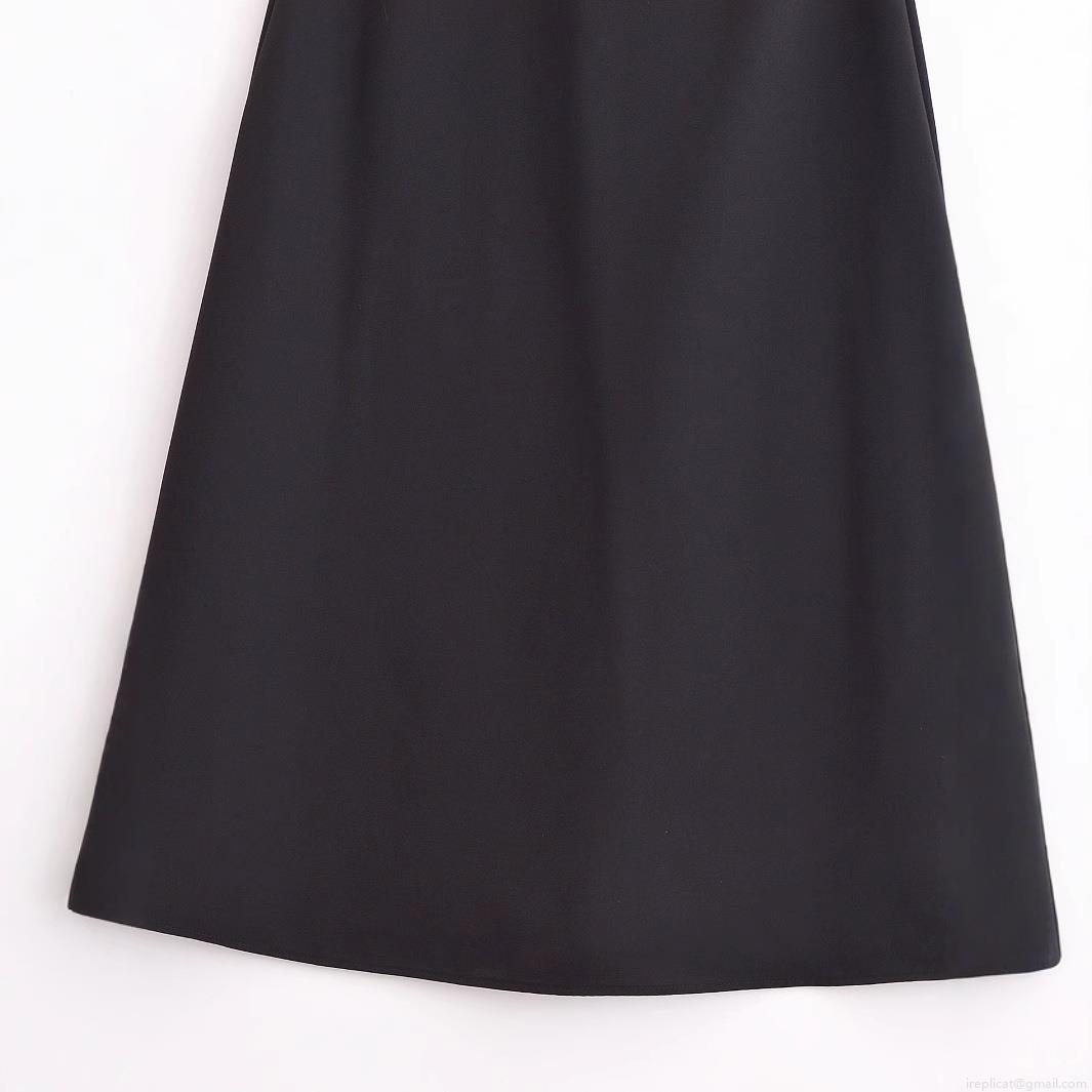 Women\'s Black and White Color Block Midi Dress Elegant Cut Out Waist V Neck Sleeveless Satin Polyester Evening Party Socialite Sling Dress