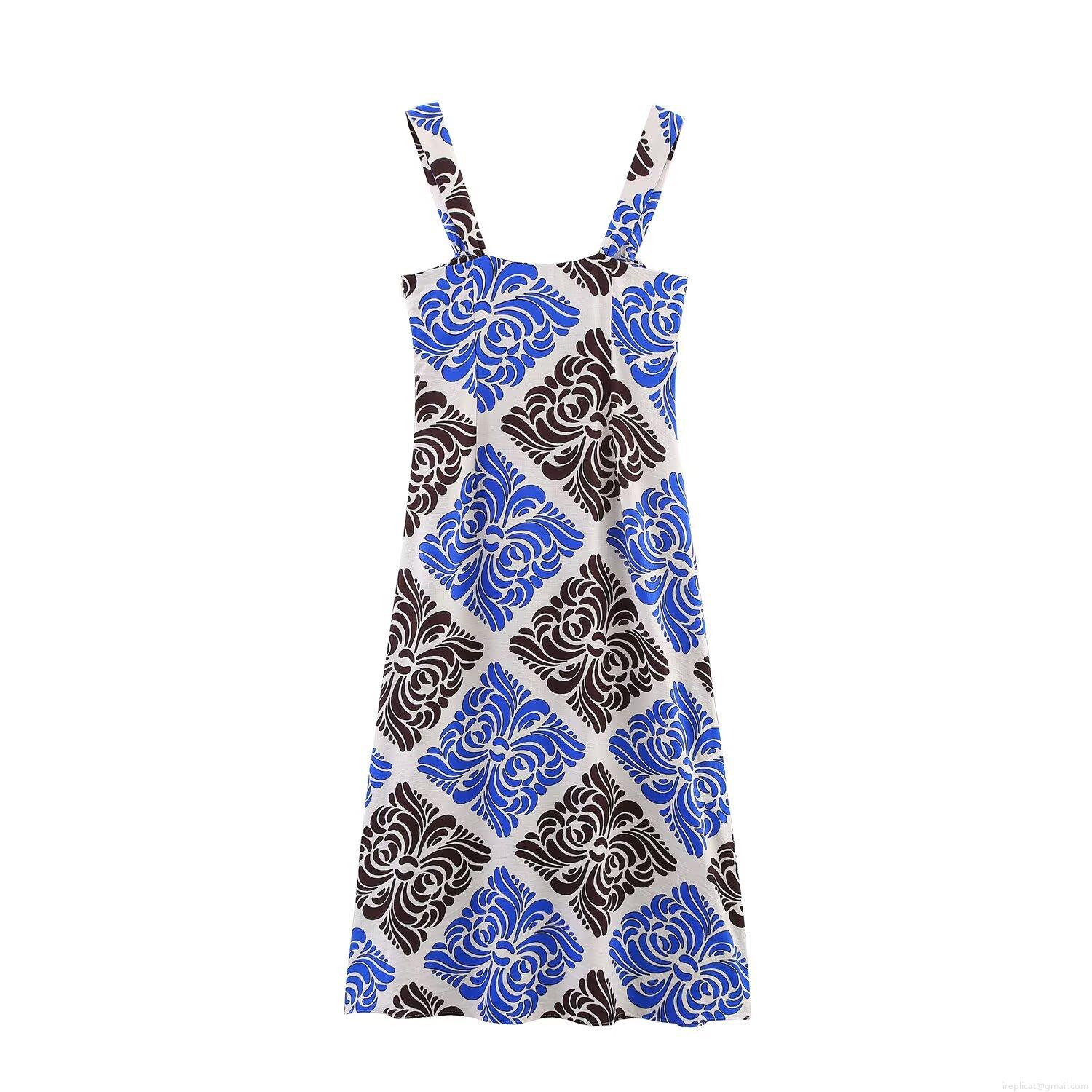 Women Elegant Spaghetti Strap Midi Dress Polyester Geometric Baroque Print U-Neck Slim Fit Bodycon Sundress For Vacation Party Club Chic Long Dress Women Elegant Spaghetti Strap Midi Dress Polyester Geometric Baroque Print U-Neck Slim Fit Bodycon Sundress For Vacation Party Club Chic Long Dress