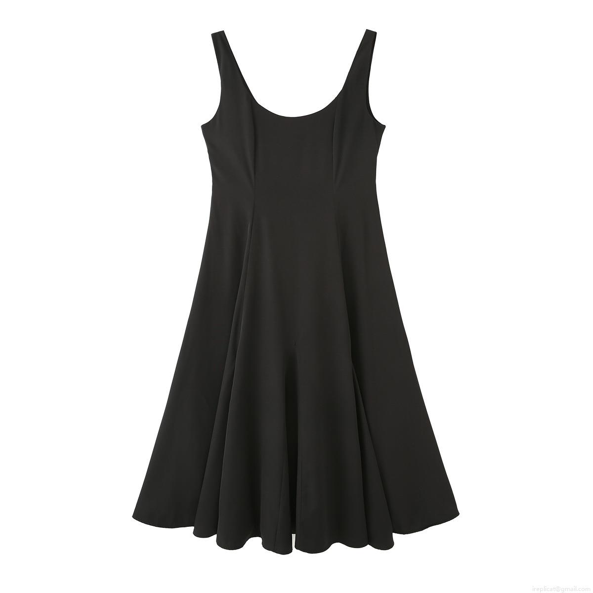 Women Elegant Wide Strap Square Neck Midi Dress 100% Polyester Solid Color Full Swing Party Dress Sleeveless A-Line Evening Gown For Ladies Women Elegant Wide Strap Square Neck Midi Dress 100% Polyester Solid Color Full Swing Party Dress Sleeveless A-Line Evening Gown For Ladies