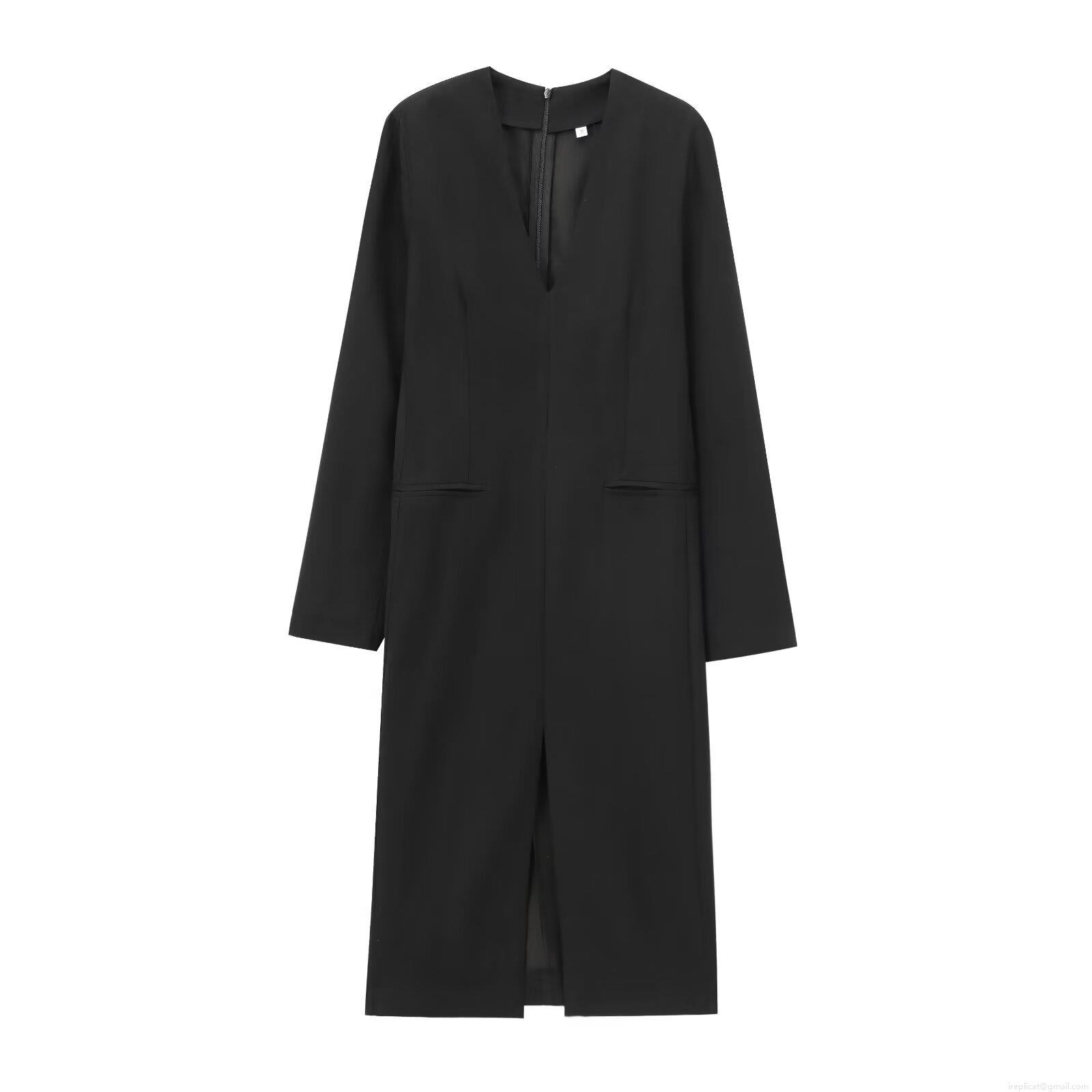 Elegant Women Black V-Neck Long Sleeve Split Hem Maxi Dress Solid Color Polyester Starlight Hemp Bodycon Long Dress For Party Clubwear Evening Office Wear Elegant Women Black V-Neck Long Sleeve Split Hem Maxi Dress Solid Color Polyester Starlight Hemp Bodycon Long Dress For Party Clubwear Evening Office Wear