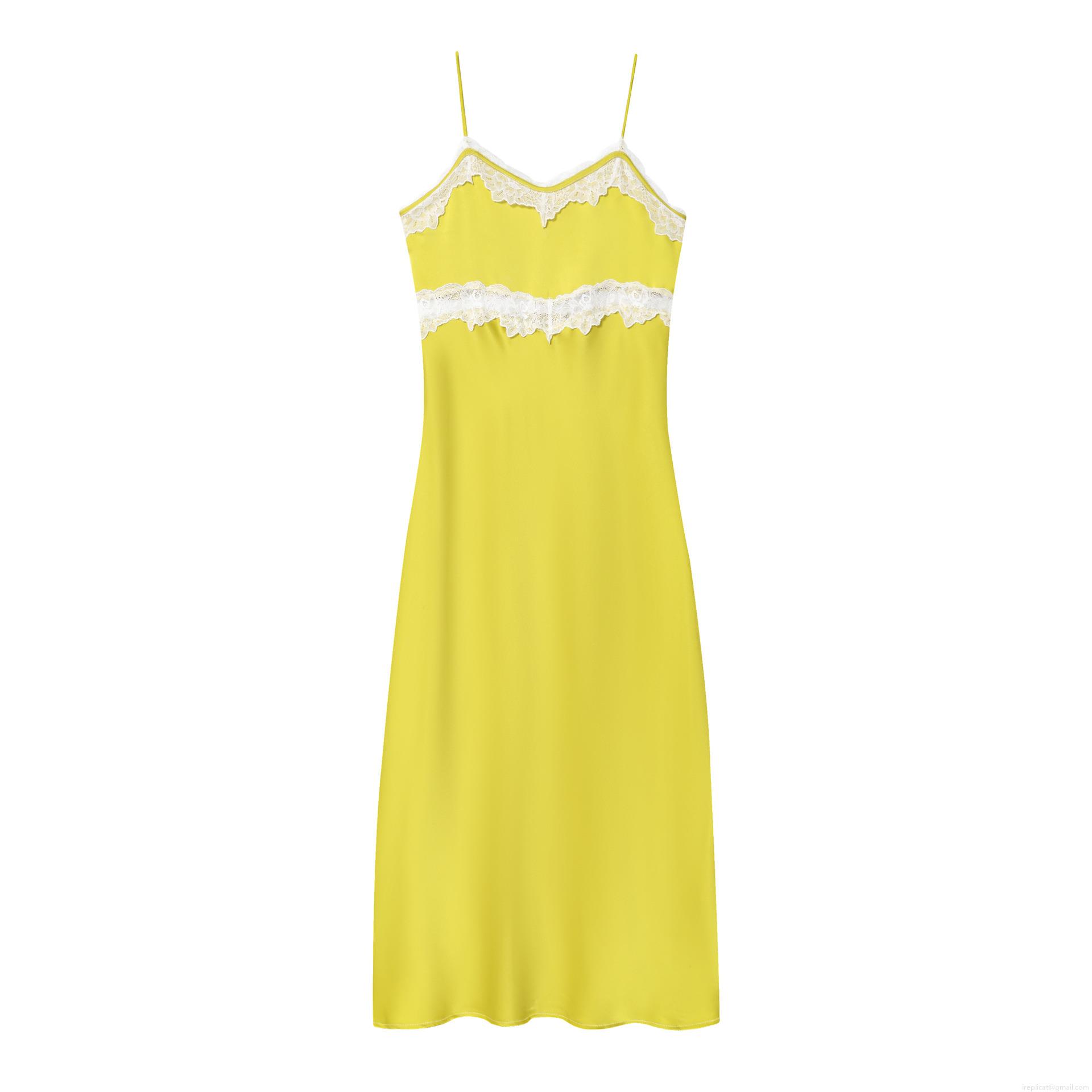 Women's Elegant Satin Midi Cami Dress With White Lace Trim Adjustable Straps Sleeveless Sexy V Neck Summer Party Slip Dress Women's Elegant Satin Midi Cami Dress With White Lace Trim Adjustable Straps Sleeveless Sexy V Neck Summer Party Slip Dress