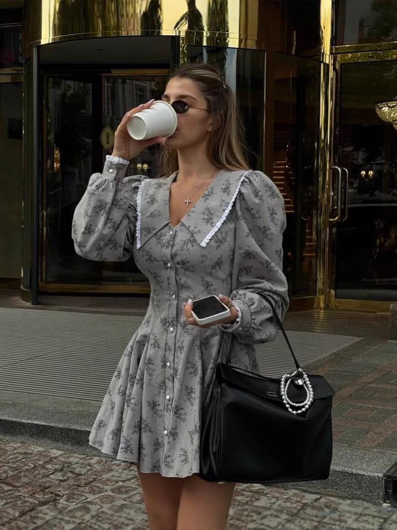 French Retro Floral Print Midi Dress Women's Cotton Polyester Woven V Neck Lace Patchwork Waist Tie Long Bubble Sleeve Autumn Elegant Lady Party Mini Dress French Retro Floral Print Midi Dress Women's Cotton Polyester Woven V Neck Lace Patchwork Waist Tie Long Bubble Sleeve Autumn Elegant Lady Party Mini Dress