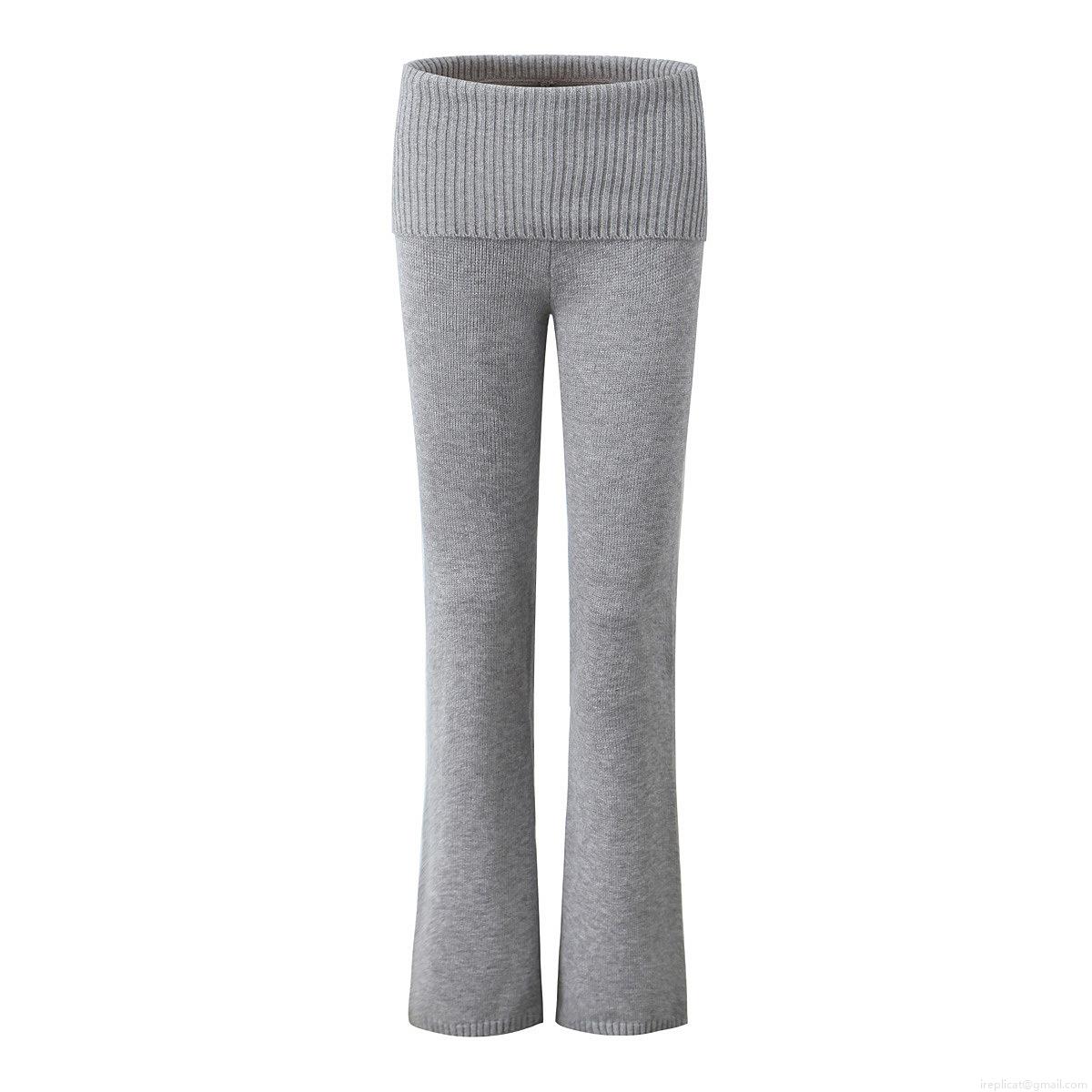 Women\'s Knit Lounge Set Zip Up Hooded Crop Top And Flare Legging Pants High Elastic Solid Color Ribbed Tracksuit Two Piece Outfits For Winter Autumn Streetwear