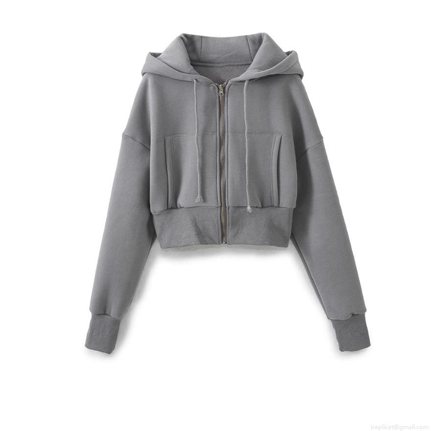 Women\'s Sporty Casual Short Hooded Zipper Sweatshirt And High Waist Wide Leg Pants Set Cotton Polyester Blend Lounge Tracksuit Activewear