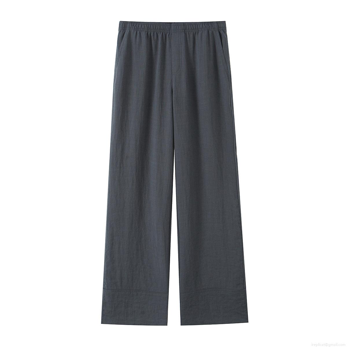 Women\'s Casual Two Piece Loungewear Set Japanese Kimono Style Lace Up Wrap Top And Wide Leg Pants Solid Color Cotton Linen Feel Outfit Streetwear